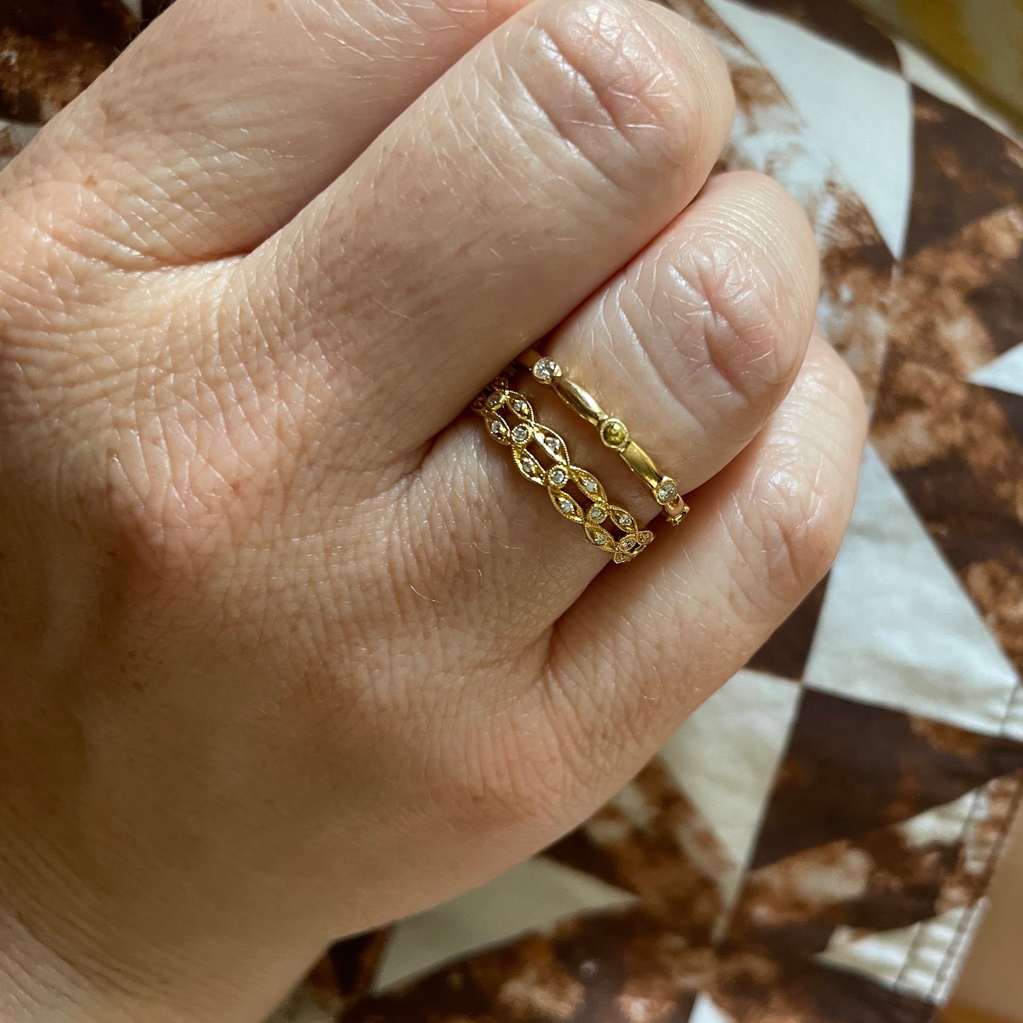 18K Gold Yellow Sapphire & Diamond Bezel Station Eternity Ring for Women - Perfect for Engagement, Wedding, Anniversary & Special Occasions