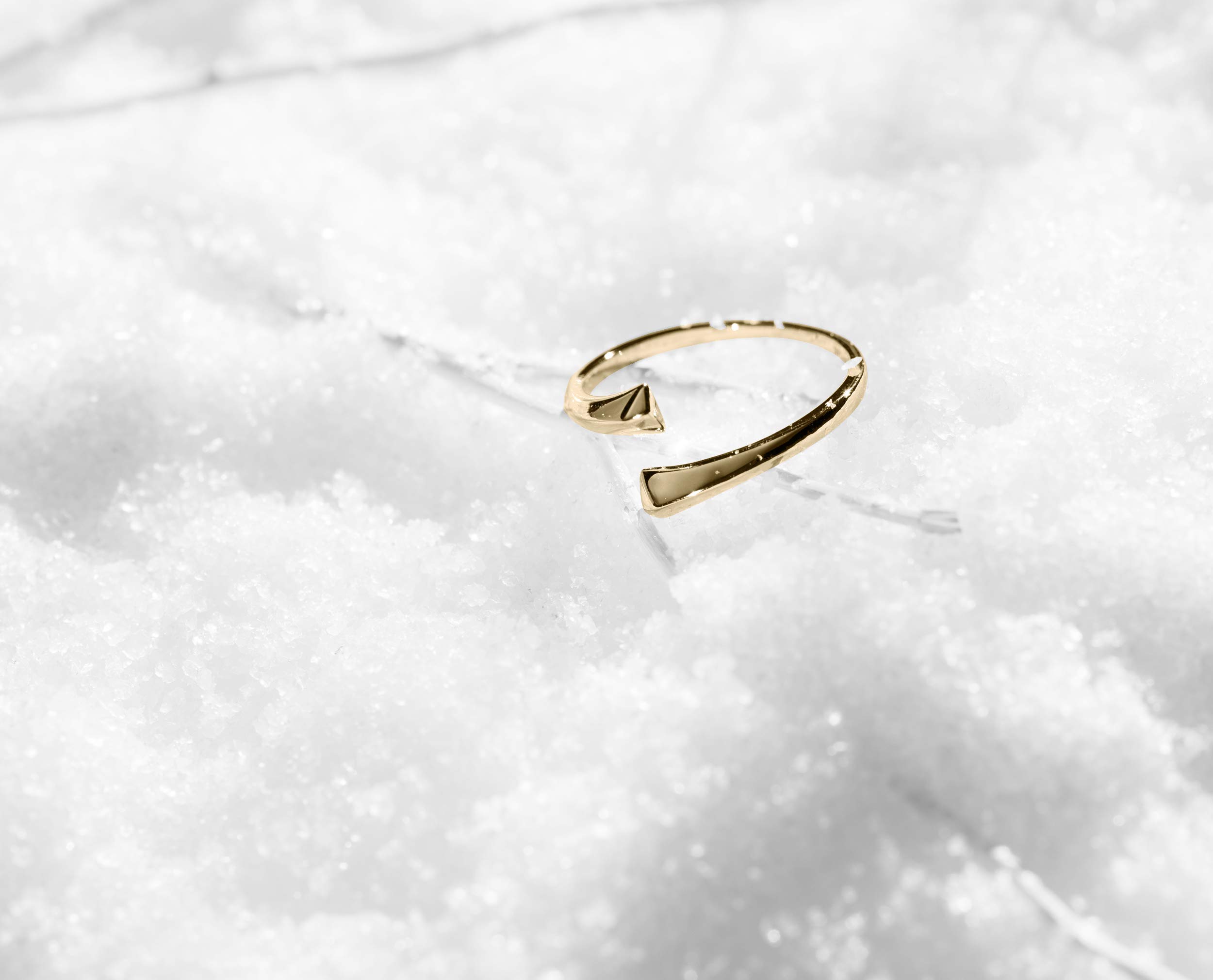 Majade 14K Solid Yellow Gold Minimalist Bypass Wedding & Engagement Ring for Women – Handmade Plain Gold Band, Elegant Jewelry Gift for Her – Perfect for Proposals, Anniversaries, and Special Occasions