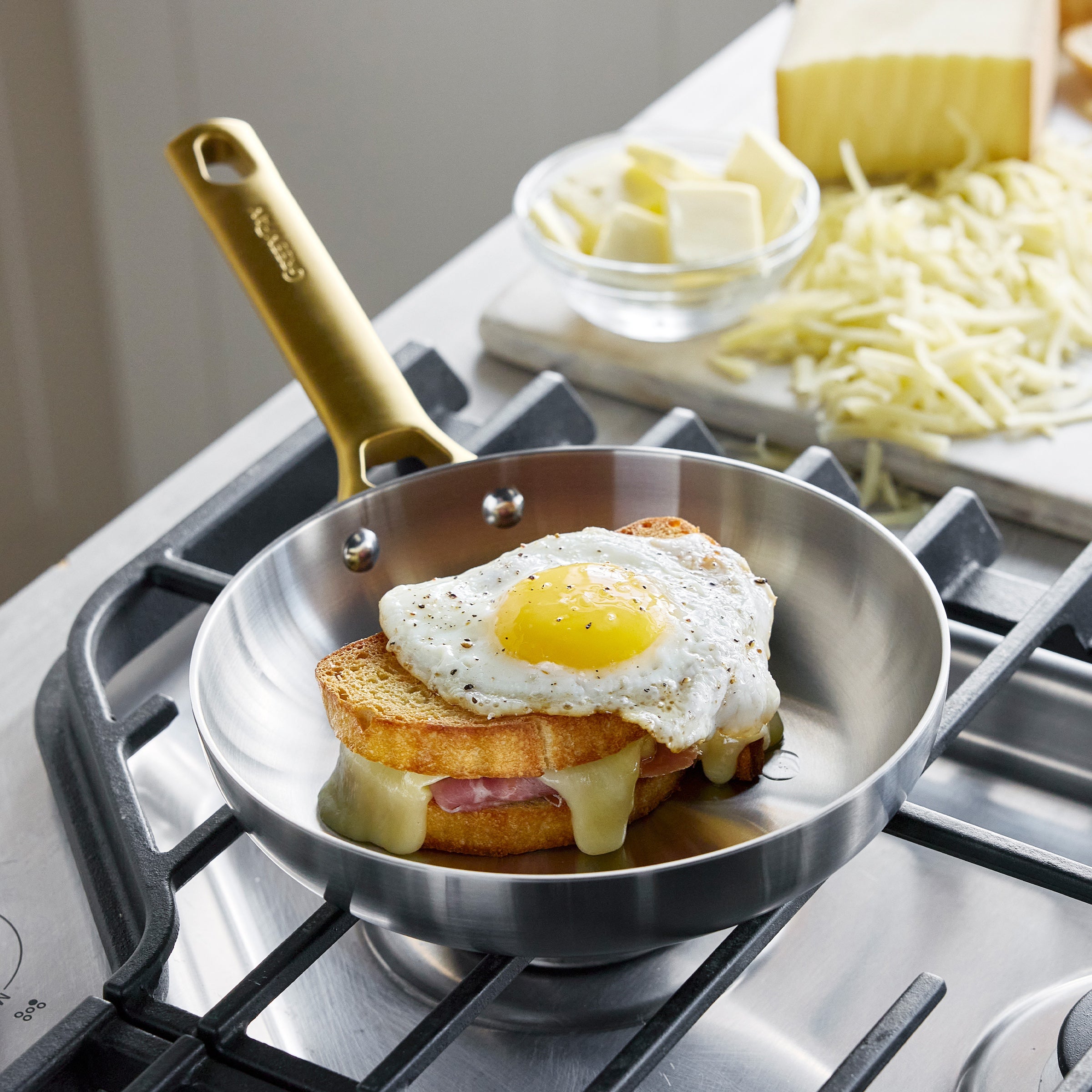 Premium Stainless Steel 8-Inch Fry Pan - Nonstick Skillet for Perfect Eggs, Pancakes & More - Ideal for Home Cooking, Camping & RV Kitchens