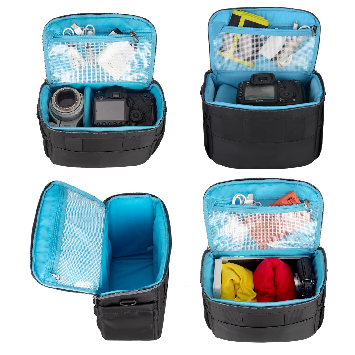 Waterproof Anti-Shock DSLR/SLR/Mirrorless Camera Shoulder Bag with Removable Padded Dividers - Compatible with Nikon, Canon, Sony - Perfect for Travel, Hiking & Photography Outdoors