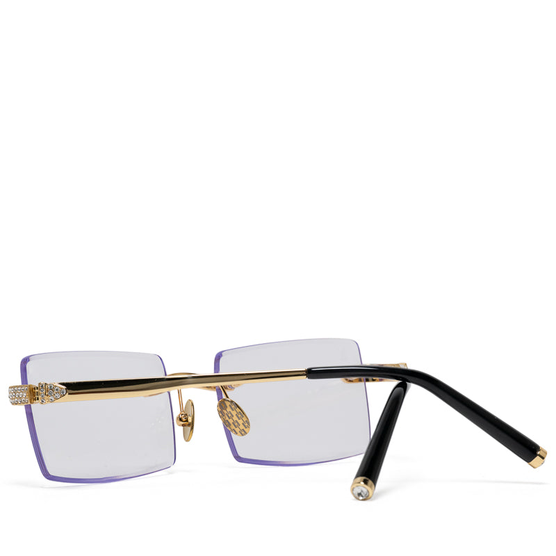 James Oro Iced Authentic Clear/Gold Hip Hop Jewelry - Perfect for Rappers, Music Artists & Streetwear Fashion Enthusiasts