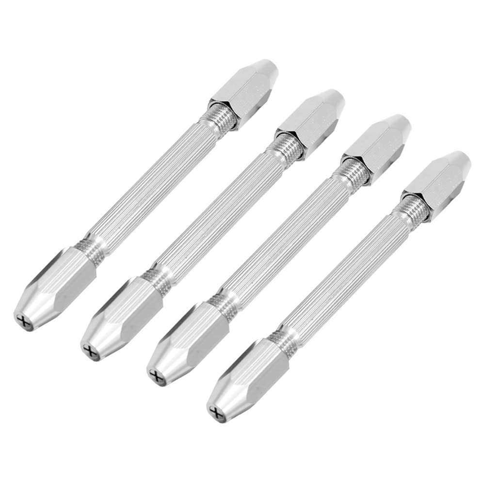 4PCS Double Ended Pin Vise Micro Drill Bit Set - Hexagonal Twist Drill for Glasses, Handicraft, Jewelry & Watch Making - Precision Tools for DIY Projects & Small Repairs