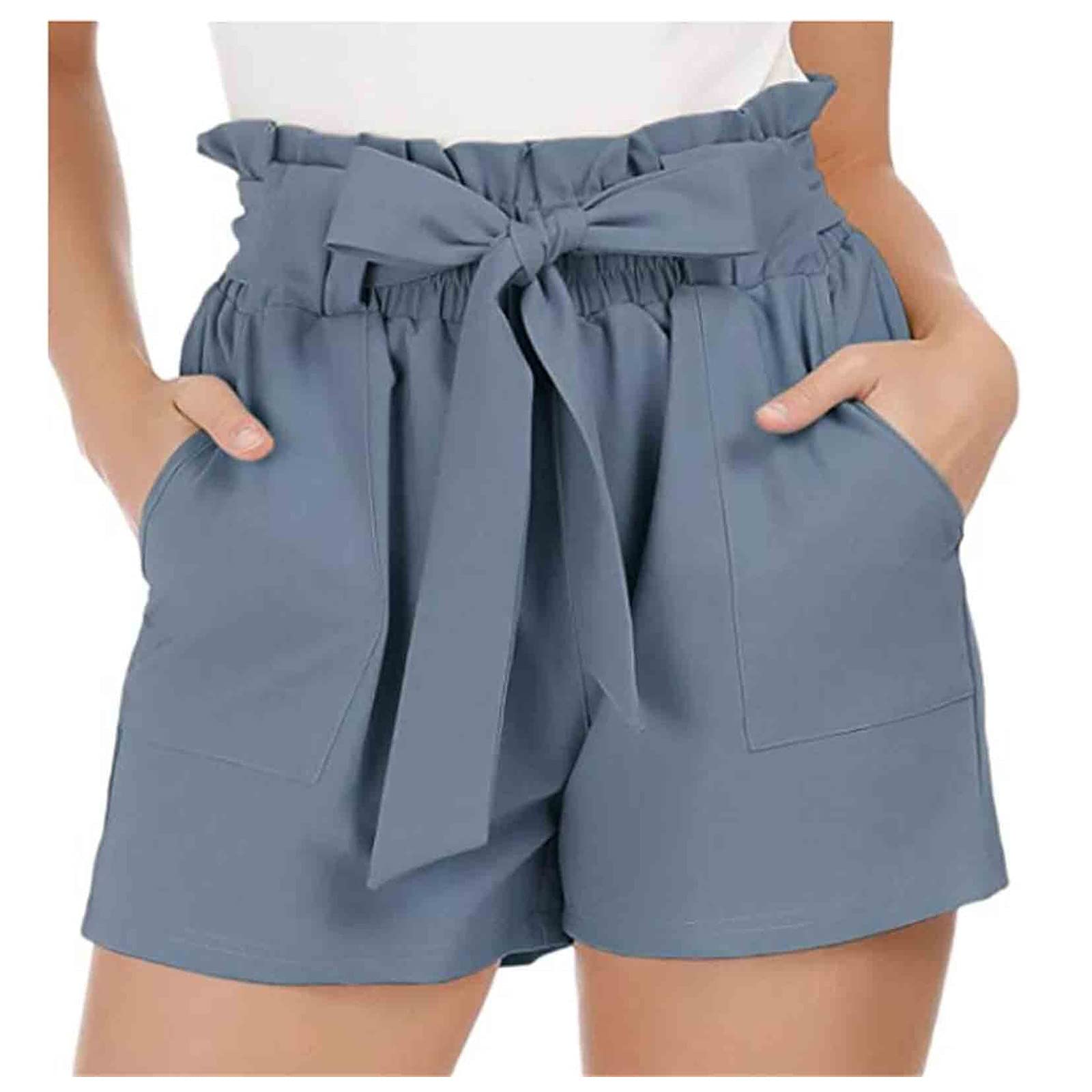 Women's High Waist Bowknot Casual Shorts with Pockets - Fashion Lace Trim Summer Shorts for Women | Perfect for Beach, Vacation & Everyday Wear