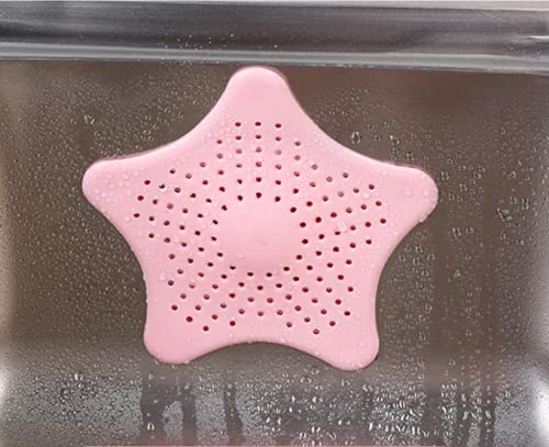 4 PCS Starfish Hair Catcher - Bathroom Drain Cover, Kitchen Sink Strainer, Bathtub Drain Protector - Prevents Clogged Drains in Kitchen & Bathroom - Perfect for Showers, Sinks, and Tubs