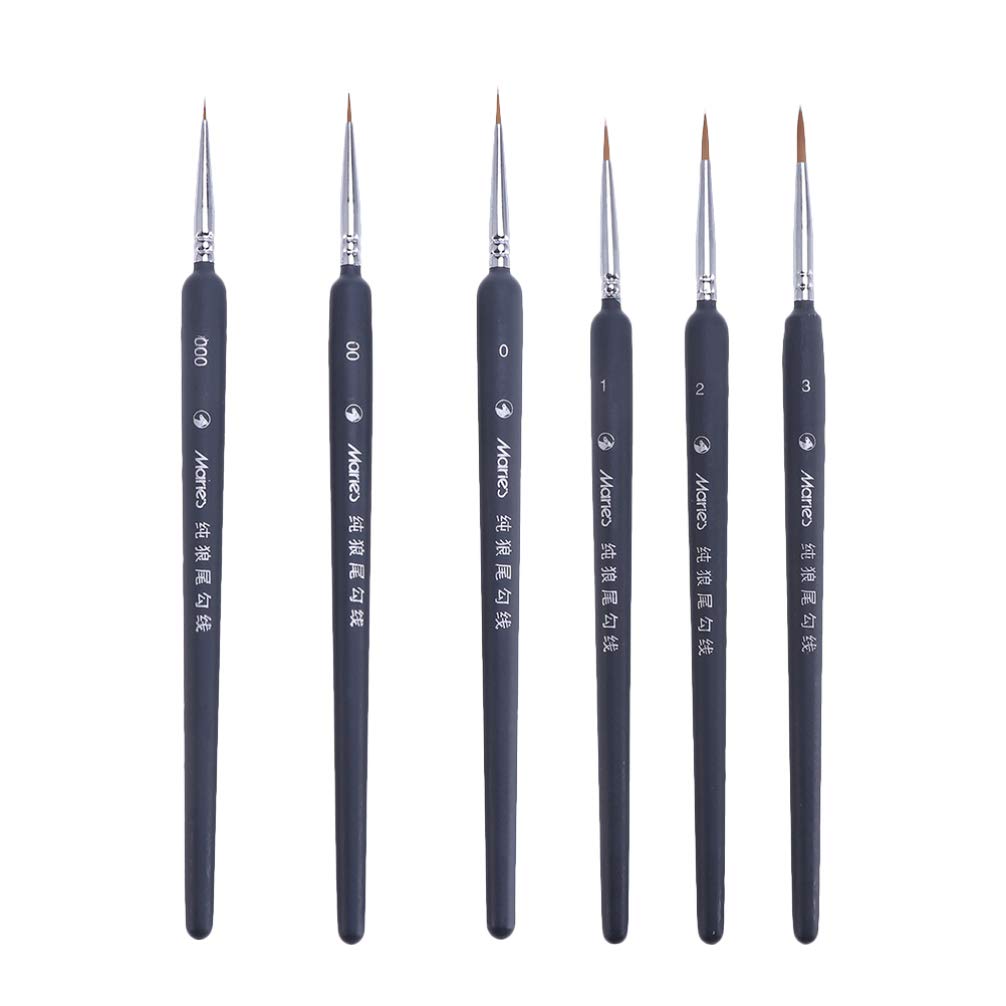 TOYANDONA 6-Piece Miniature Paint Brush Set for Fine Detailing - Watercolor, Line Drawing & Rock Painting Supplies - Perfect for Miniature Models, DIY Crafts & Art Projects
