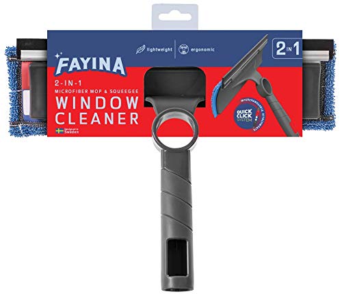 Premium 2-in-1 Window Cleaner Kit - 12 Inch Heavy Duty Squeegee & Microfiber Cloth for Streak-Free Cleaning - Perfect for Home, Office, and Car Windows
