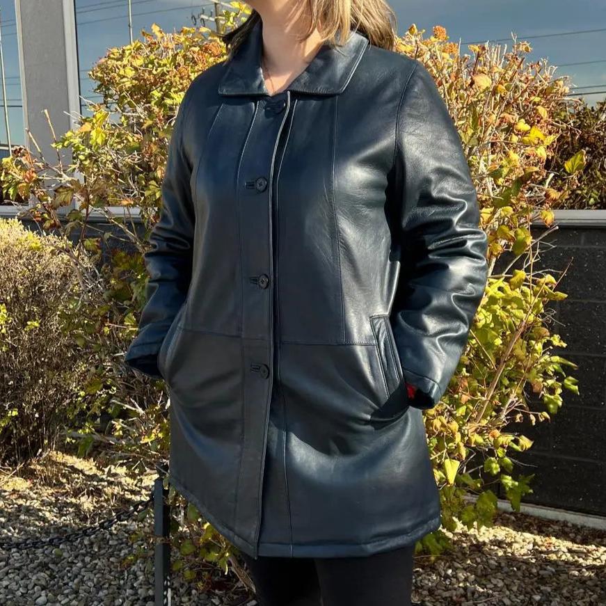 BOL Women's Button Up Leather Jacket - Stylish Faux Leather Moto Jacket for Women, Casual & Office Wear, Perfect for Fall & Winter Fashion