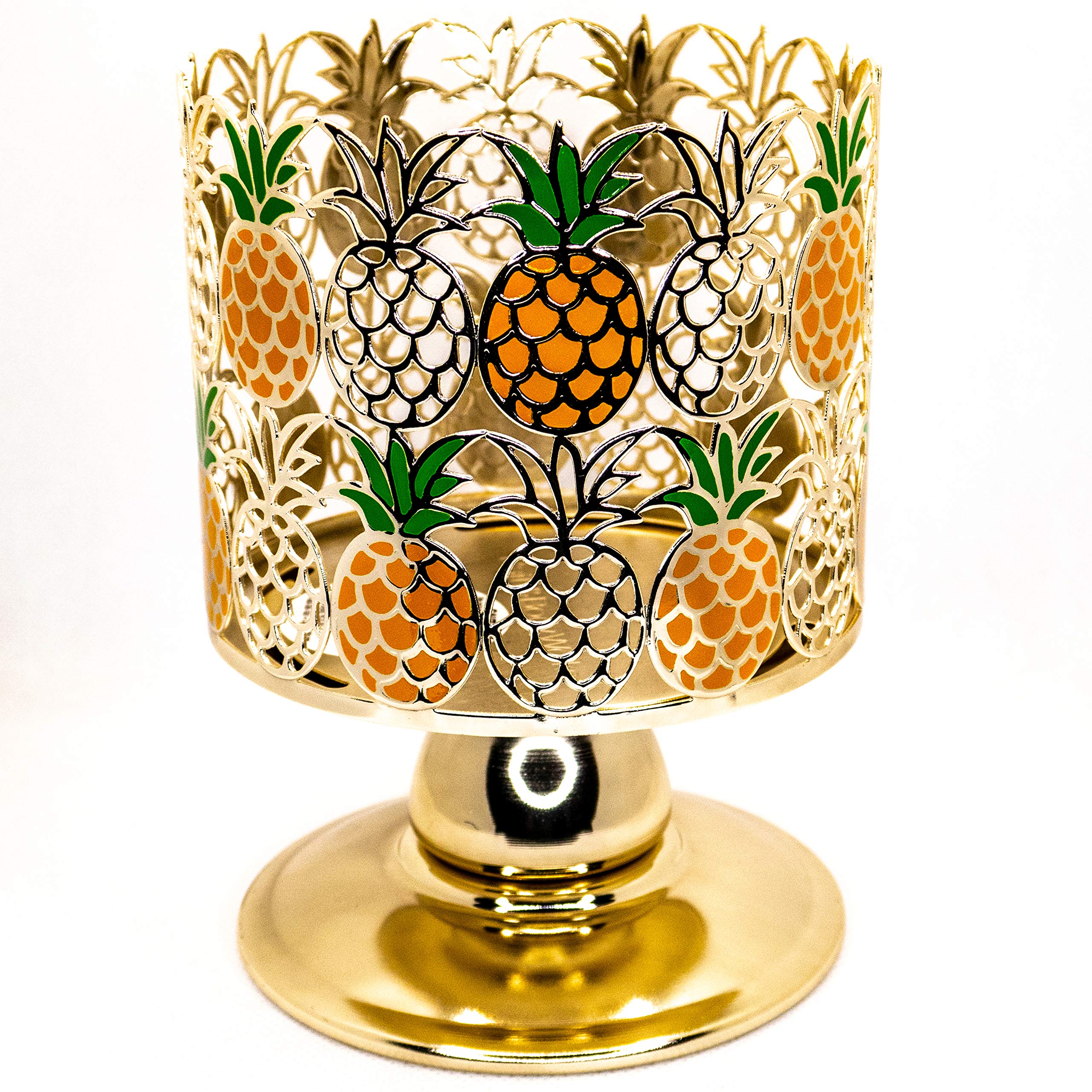White Barn Candle Holder for Bath & Body Works 3-Wick Candles - Pineapple Pedestal Design - Home Decor & Gift Idea - Perfect for Living Room, Bedroom, or Wedding Centerpiece (Candle Not Included)