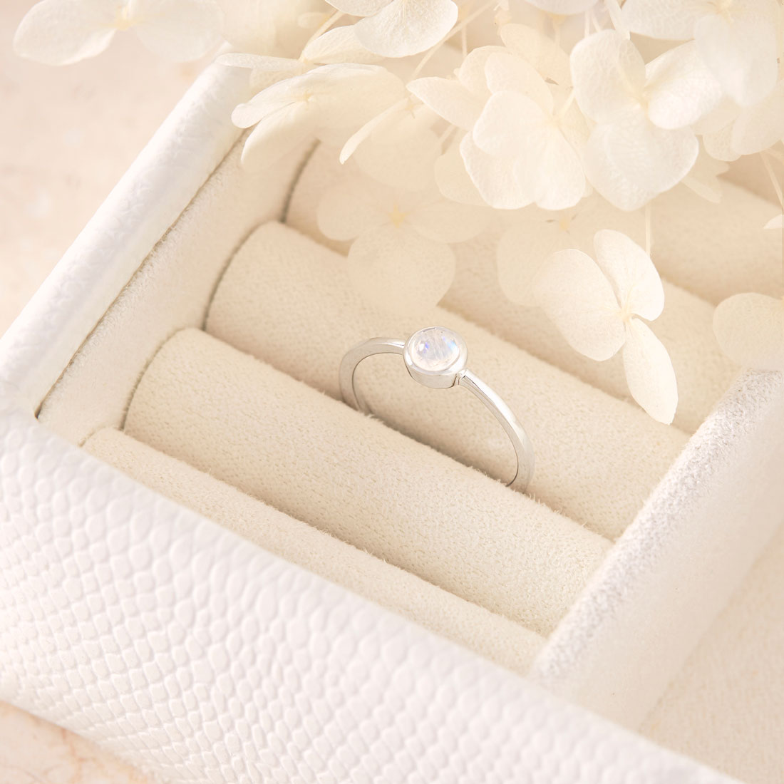 Elixir Moonstone Ring for Women - Genuine Sterling Silver Adjustable Size, Healing Crystal Jewelry for Meditation & Spiritual Gifts