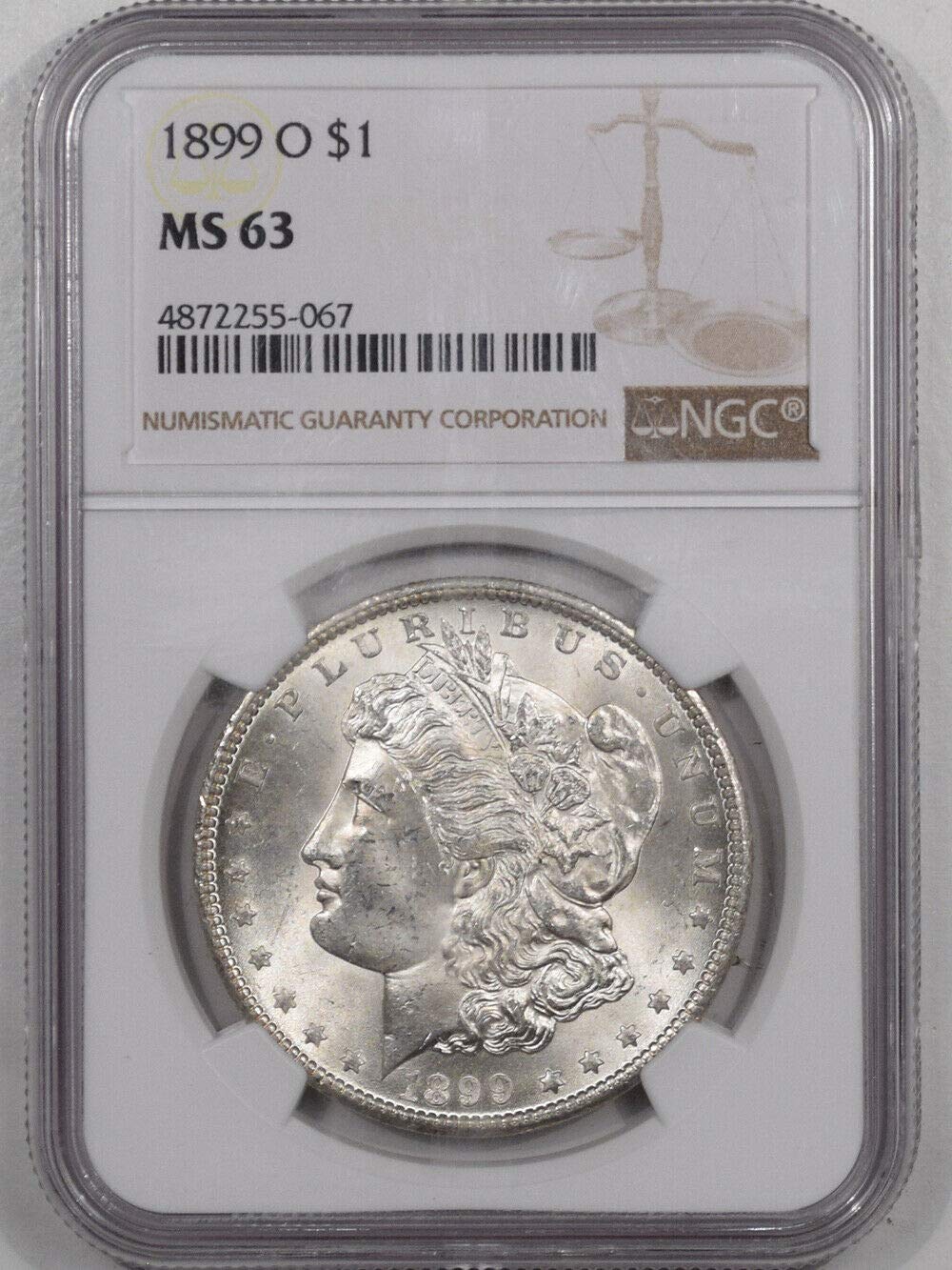 Certified 1899-O Morgan Silver Dollar MS63 NGC - Rare Collectible Coin for Investment & Display