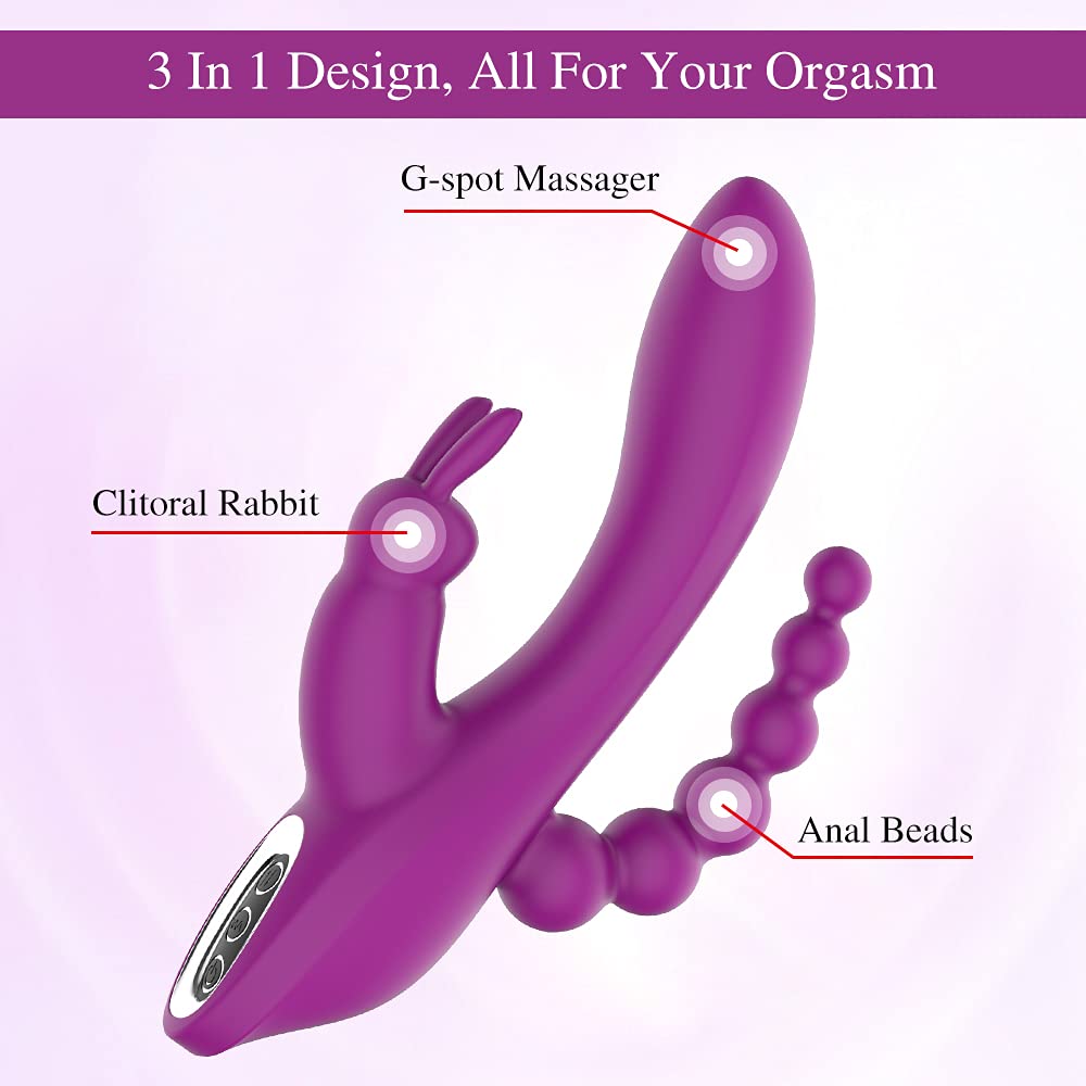 Premium 7-Speed Rechargeable Silicone G-Spot Rabbit Vibrator - Waterproof Dual Stimulation Clitoral & Vaginal Massager for Women - Perfect for Solo Play & Couples Intimacy - Adult Sex Toy by Adorime