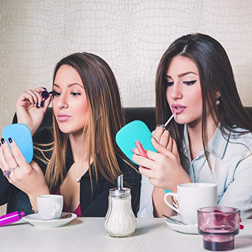 Jetec Compact Travel Makeup Mirror - 8 Pcs Handheld Vanity Mirror for Home & Travel (Blue/Green/Pink/Purple)