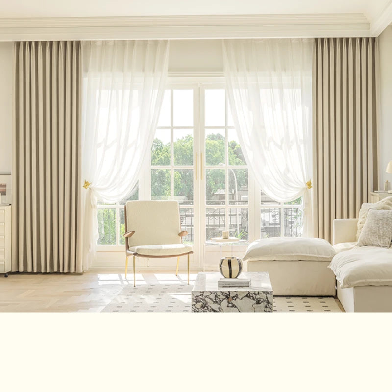 Elena Striped Chenille Curtain Swatch - Soft Textured Window Drapes for Living Room & Bedroom Decor