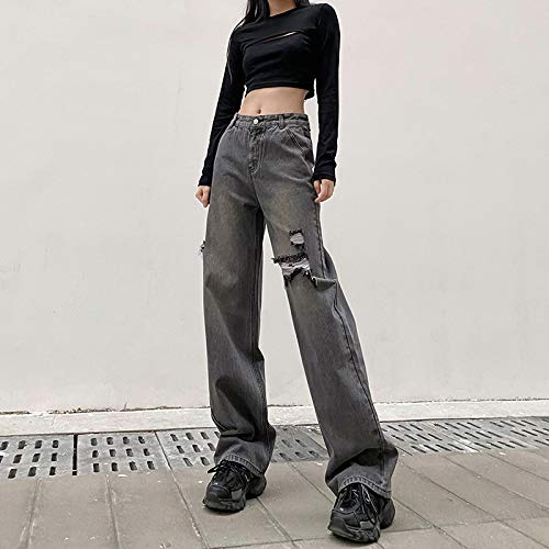 KMBANGI High Waisted Wide Leg Jeans - Women's Baggy Denim Pants for Y2K Streetwear & Casual Outfits