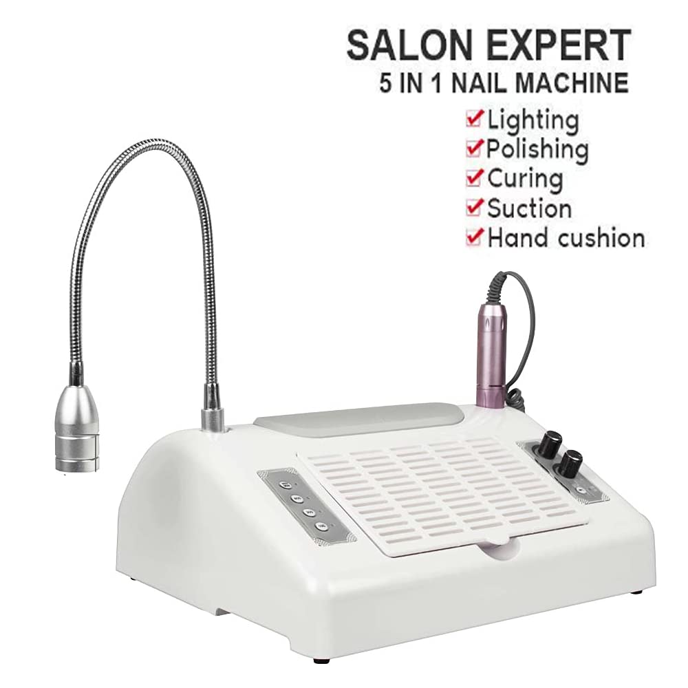 Lolicute 5-in-1 Electric Nail Drill Machine with 30000RPM & Vacuum Dust Collector - Professional Nail File Kit for Salon & Home Manicure Pedicure | Perfect for Nail Art, Acrylics & Gel Extensions (Fast US Shipping)
