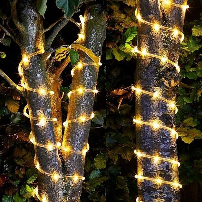 200 LED 66Ft Waterproof Connectable Rope Lights - Indoor/Outdoor Flexible Lighting for Patio, Pool, Bedroom, Living Room, Christmas Tree & Landscape Decor (Warm White) | Perfect for Parties, Weddings & Holiday Displays