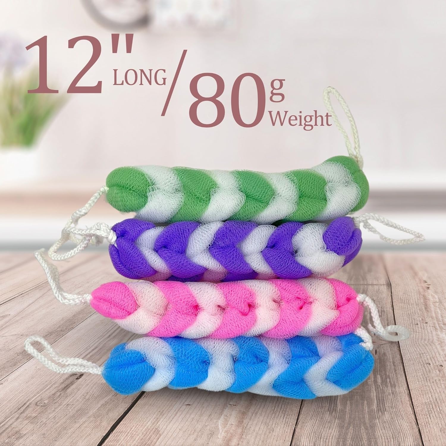 INSIME Long Stretch Loofah Back Scrubber for Men & Women - Soft Exfoliating Bath Sponge for Smooth Skin | Shower Scrubber for Deep Cleansing & Dead Skin Removal | Perfect Bath Accessory for Back, Shoulders & Hard-to-Reach Areas (Pack of 1)