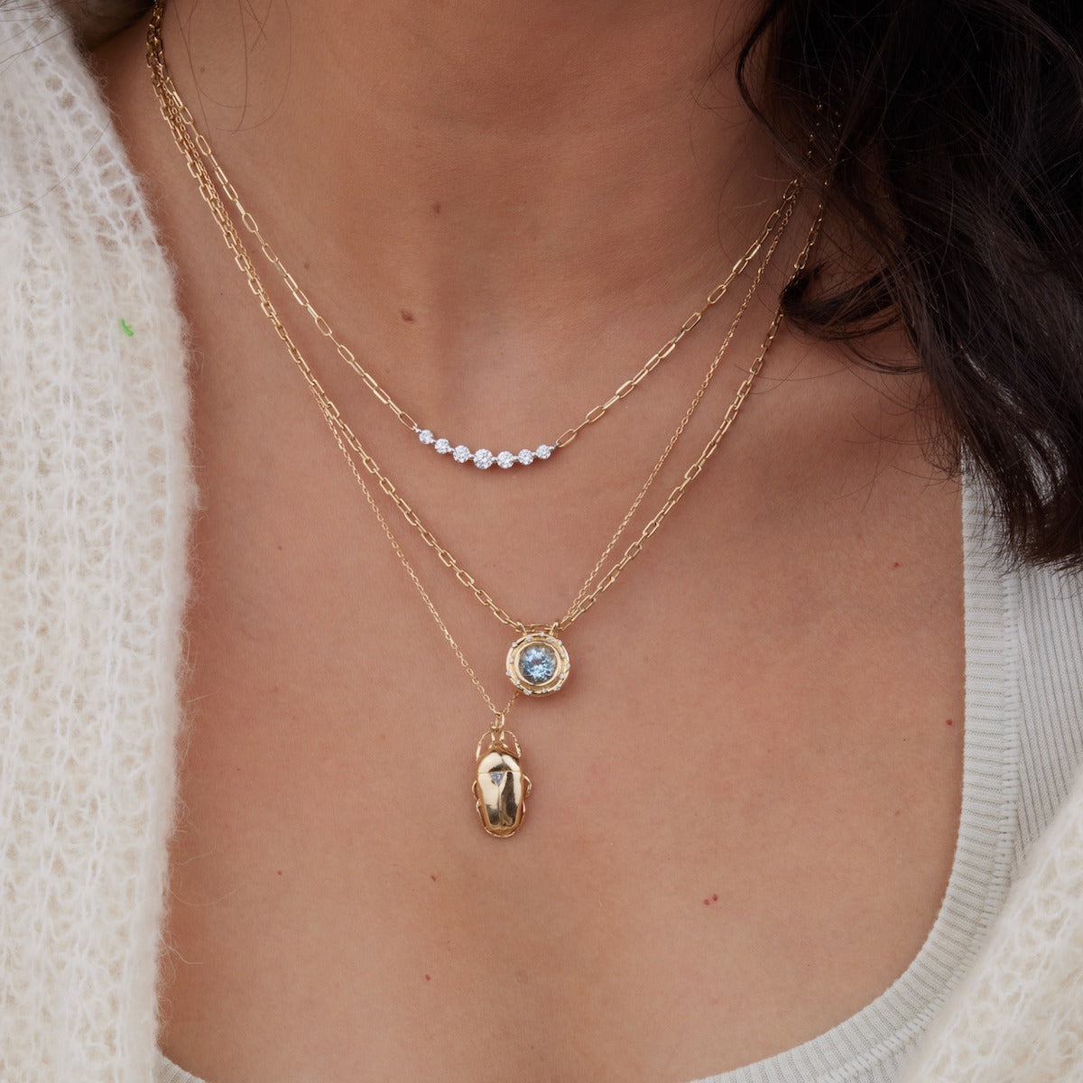 Aquamarine Spotlight Necklace - Elegant Blue Gemstone Jewelry for Women | Perfect for Weddings, Parties & Special Occasions