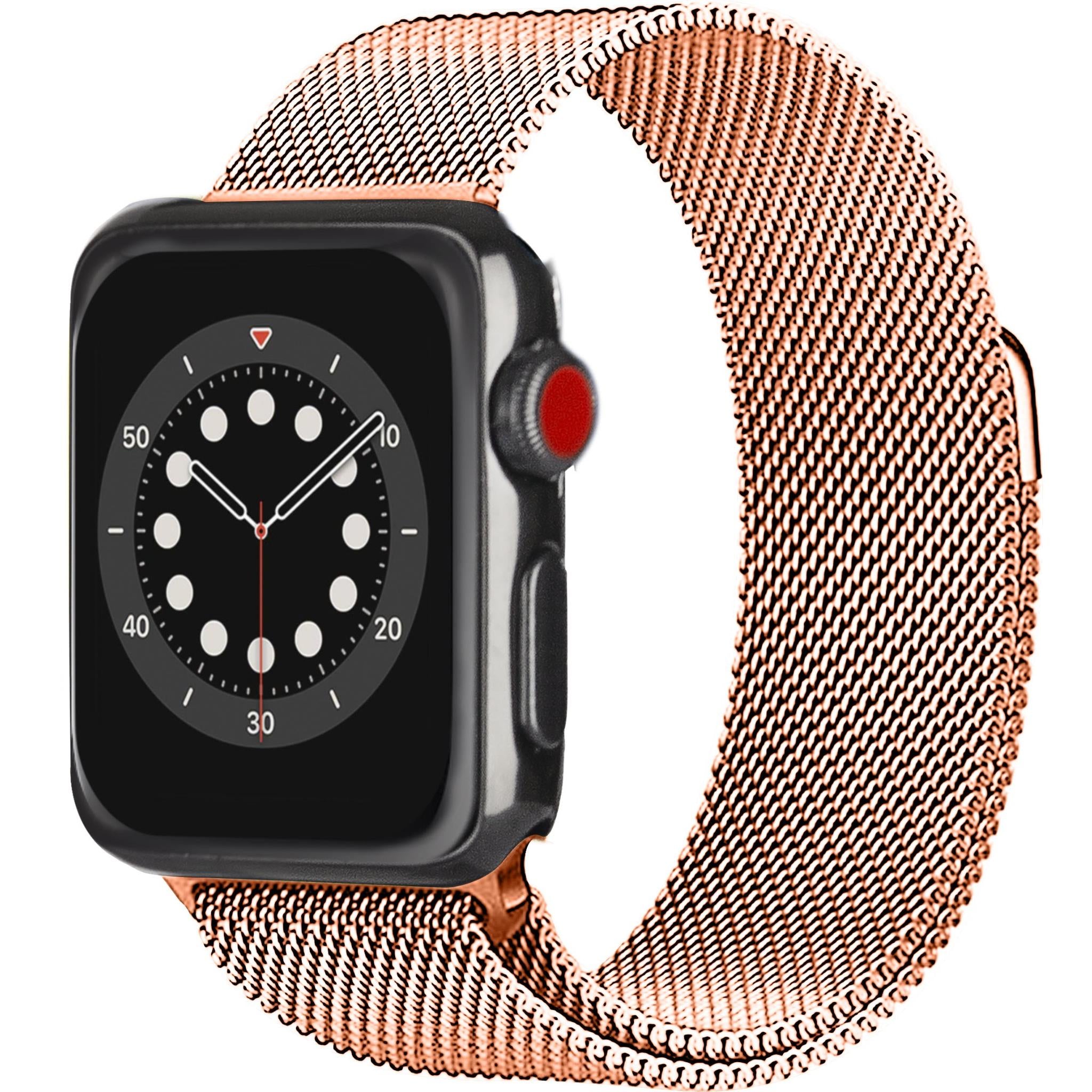 3SixT Rose Mesh Band for Apple Watch 38mm 40mm 41mm - Premium Stainless Steel Replacement Strap for Workout, Office & Everyday Wear