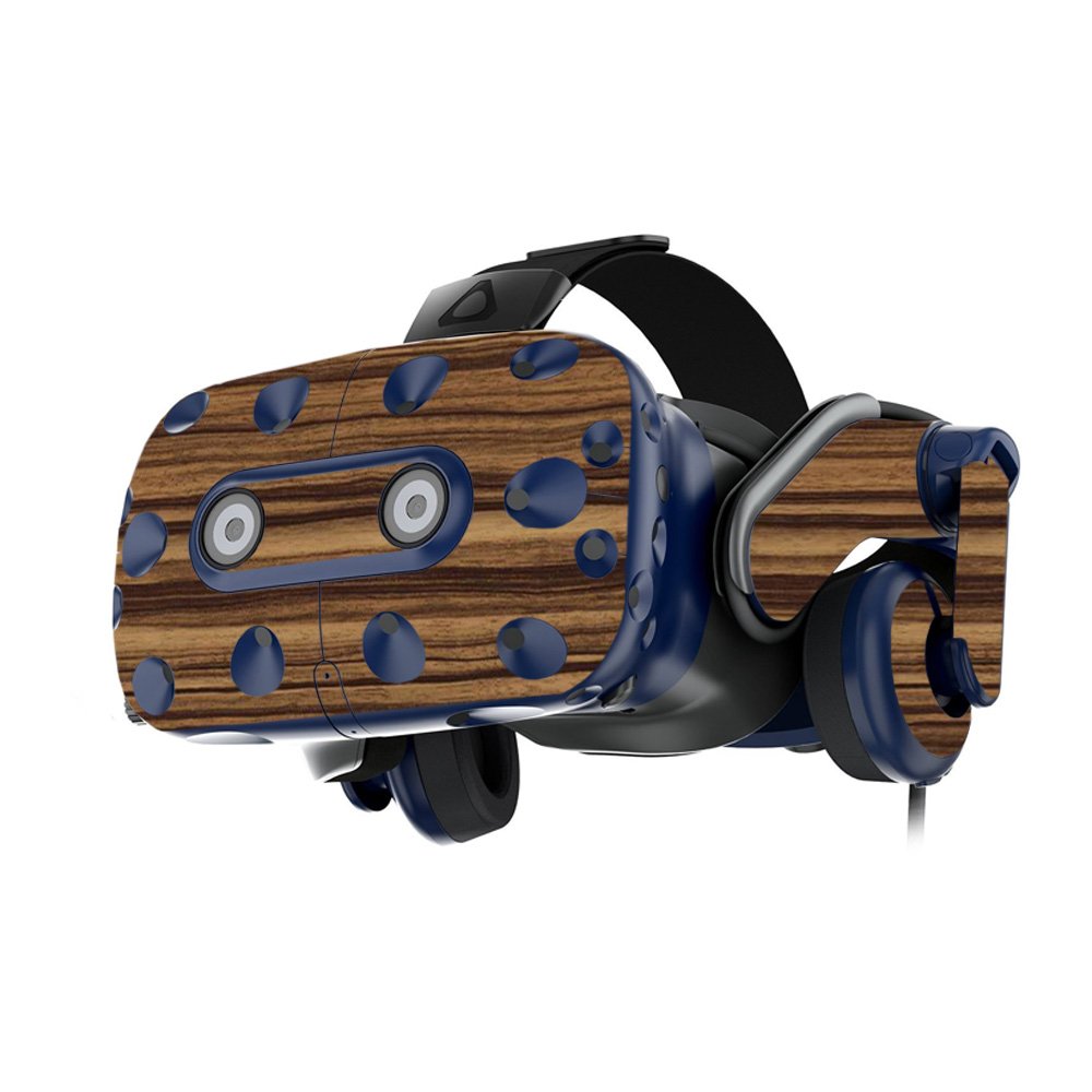 MightySkins Vinyl Decal Wrap Cover for HTC Vive Pro VR Headset - Dark Zebra Wood Design | Protective, Durable, Customizable Skin | Easy to Apply & Remove | Made in USA | Perfect for Gaming, VR Enthusiasts & Personalization
