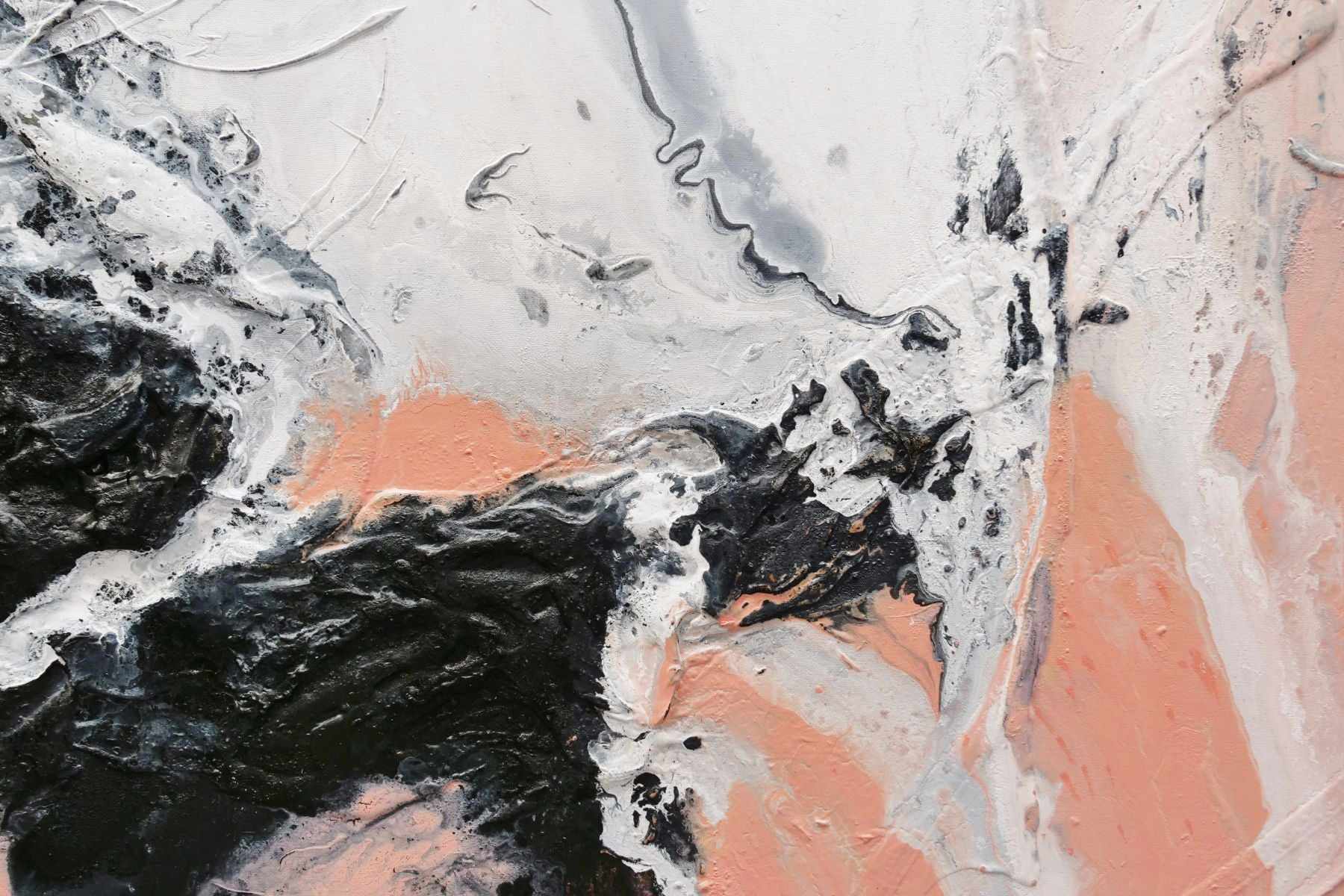 Luminous Ice 120x120cm Pink & White Textured Abstract Canvas Wall Art - Perfect for Modern Living Room, Bedroom & Office Decor