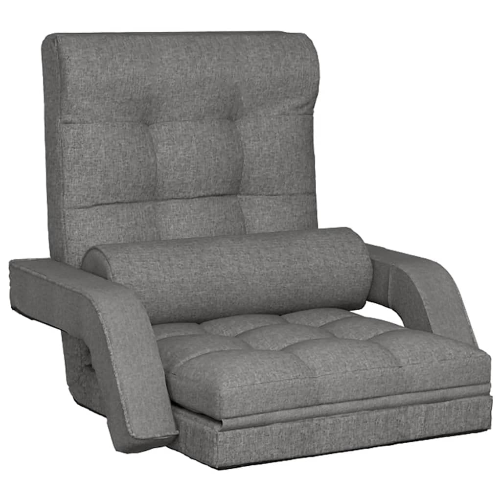**CHARMMA Foldable Floor Chair with Back Support - Light Gray Padded Sleeper Sofa for Gaming, Meditation & Relaxation | Portable Folding Recliner for Adults, Living Room, Bedroom & Dorm**