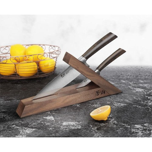 Cangshan 1021356 TA Series Knife Block Set - 2 Premium Knives with Walnut Handle & Storage Block - Perfect for Home Kitchen, Professional Chefs & Cooking Enthusiasts