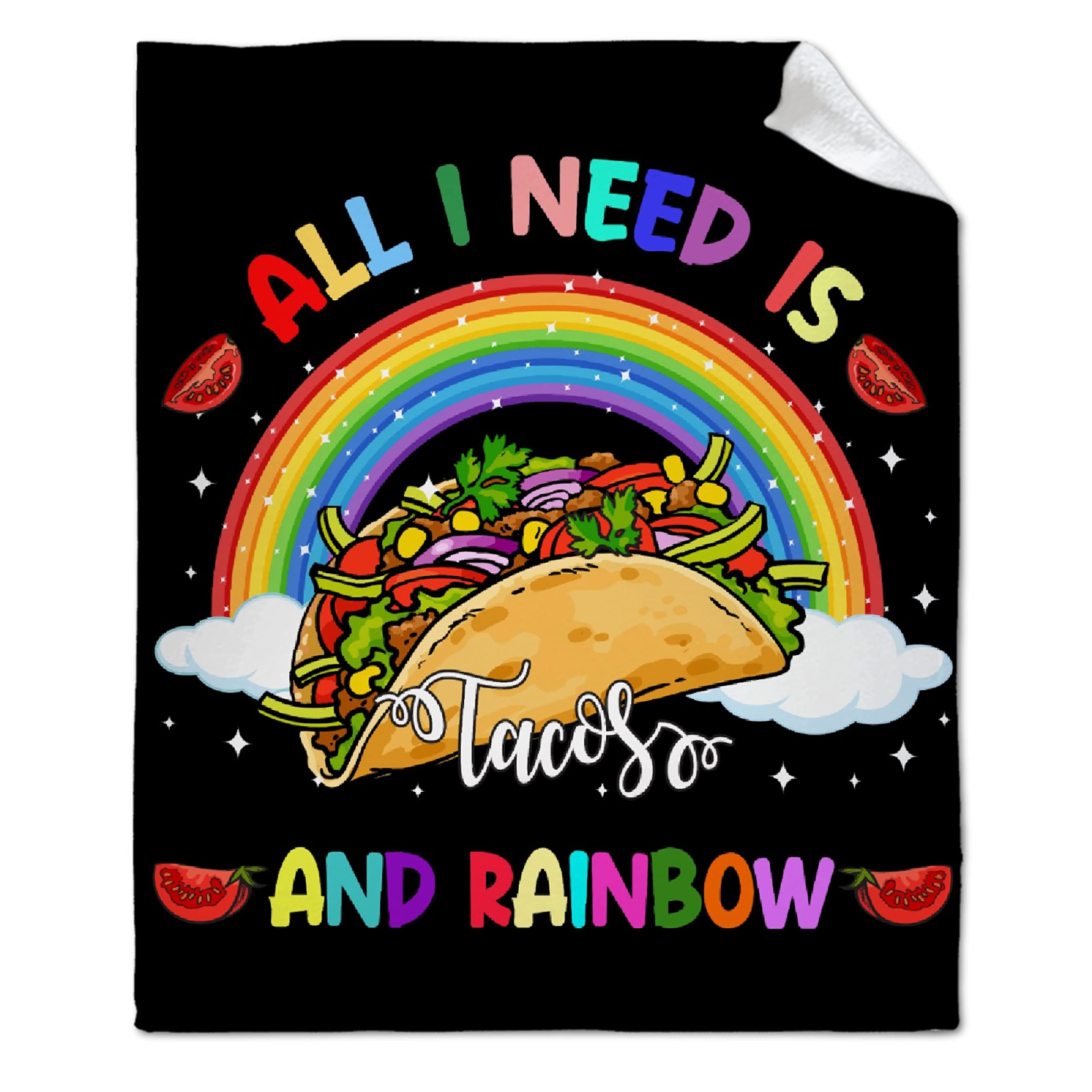 ZOE DAVISON Taco Print Flannel Blanket - 120x90 Inch Lightweight Microfiber Throw for Boys & Girls - Soft, Warm & Cozy All-Season Blanket for Bed, Sofa, Couch - Perfect Gift for Taco Lovers | Great for Movie Nights, Camping & Home Decor