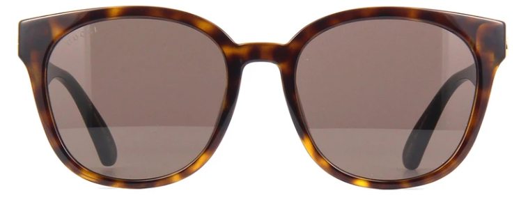 Gucci GG 0855SK 003 Havana Green & Brown Cat Eye Sunglasses for Women - UV Protection Fashion Shades for Beach, Driving & Outdoor Activities