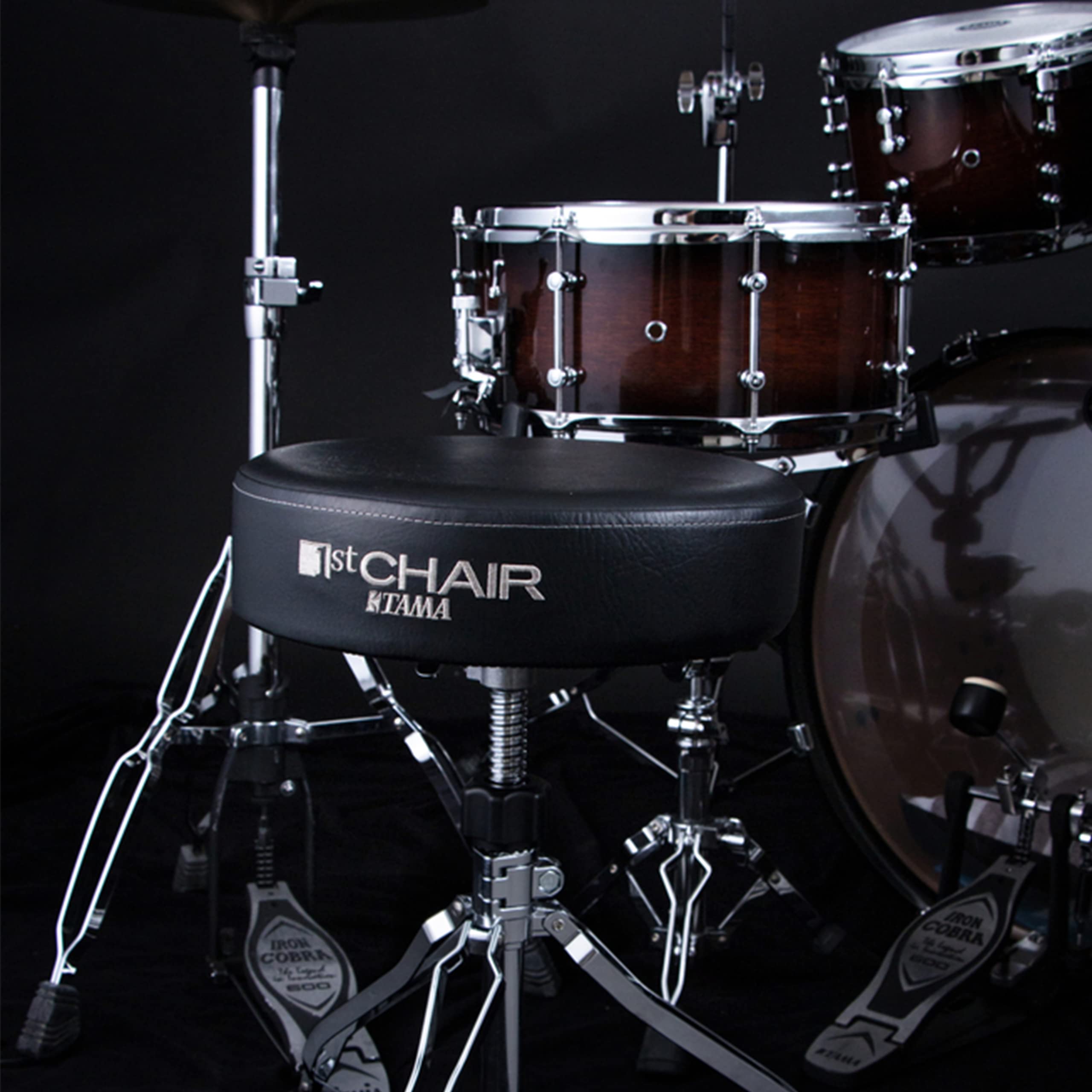 Tama HT230 1st Chair Round Seat Drum Throne - Adjustable Height Drum Stool for Drummers, Musicians & Beginners - Perfect for Live Performances, Studio Recording & Drum Practice