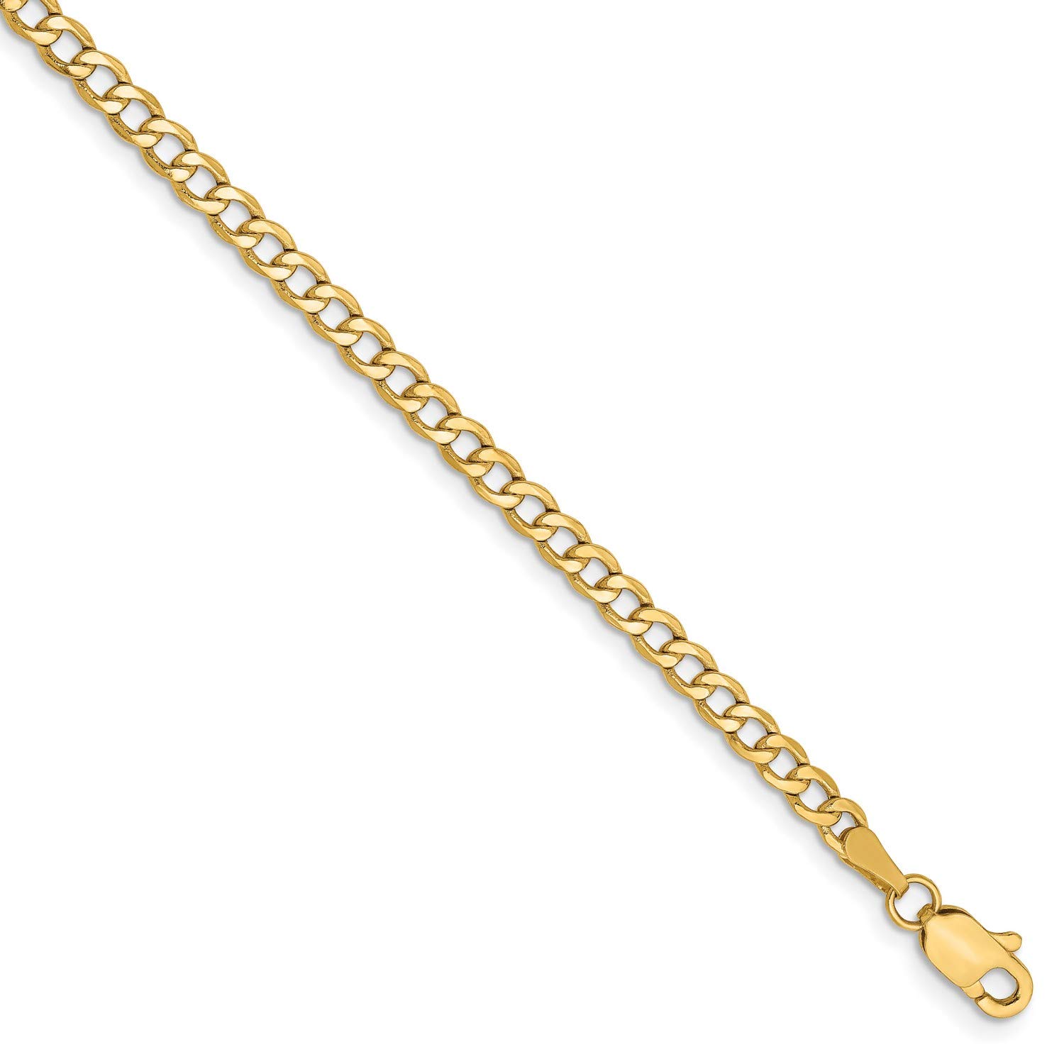 14K Yellow Gold Lightweight Curb Chain Necklace, Bracelet or Anklet - Elegant Layering Jewelry for Everyday Wear, Gifts & Special Occasions