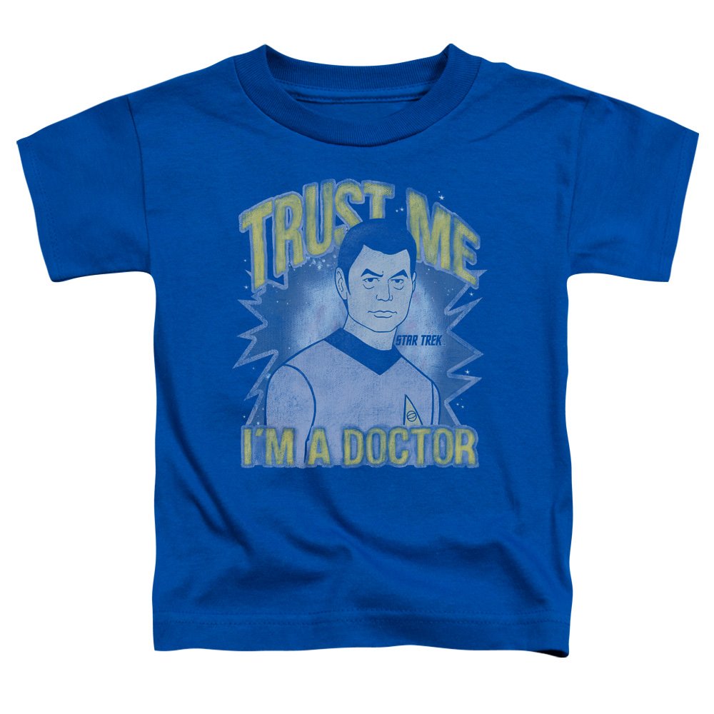 Star Trek The Original Series 'Bones Trust Me I'm a Doctor' Kids T-Shirt – Fun Sci-Fi Costume & Gift for Boys, Cosplay & TV Show Fans