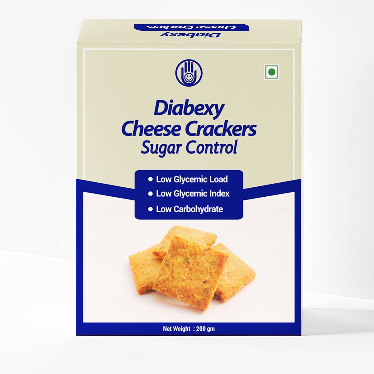 Diabexy Sugar Control Cheese Crackers - Low Carb, Keto Friendly Snacks for Diabetics - Pack of 1 - Perfect for On-the-Go Healthy Snacking & Blood Sugar Management