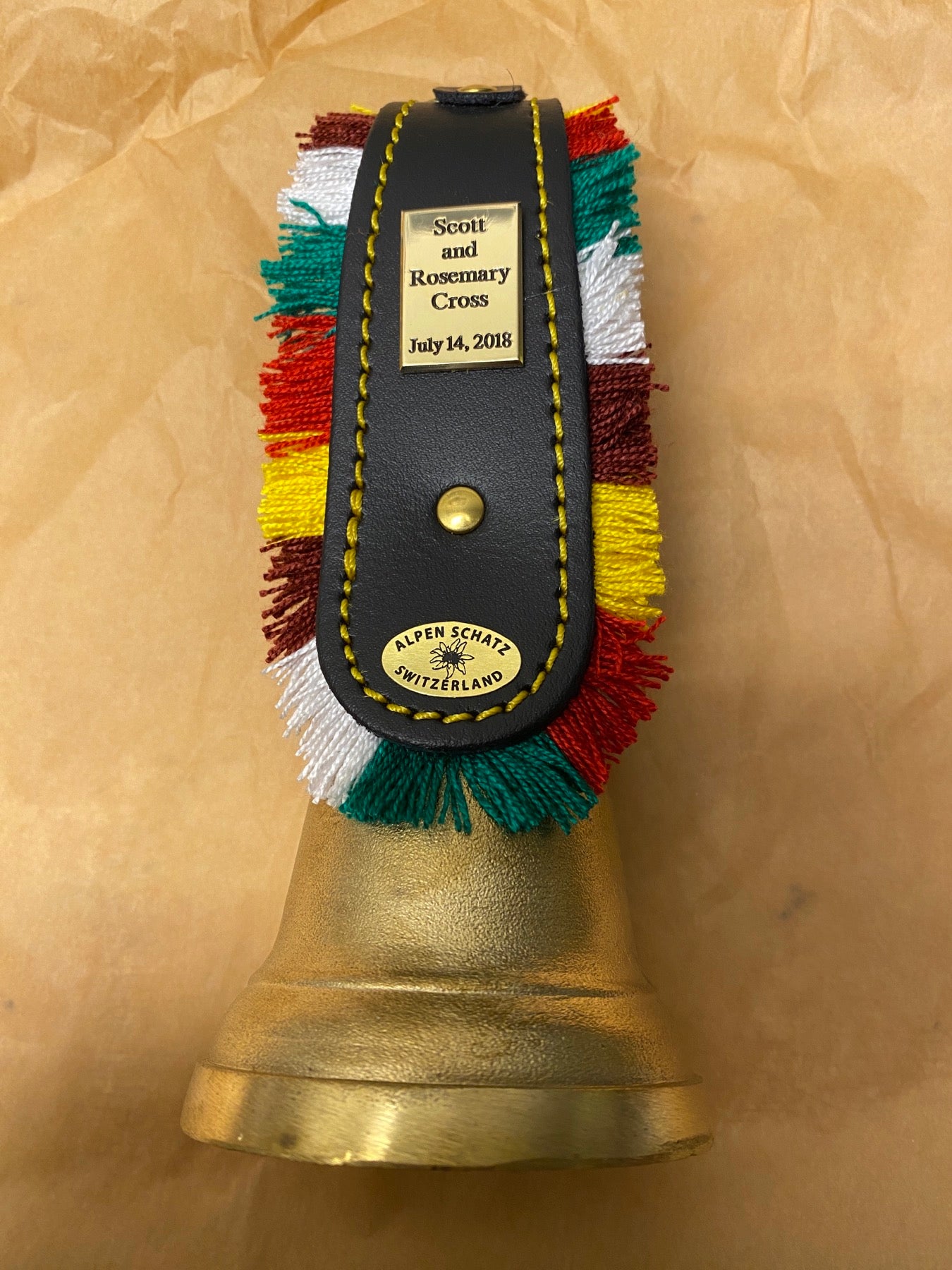 Authentic Swiss Cowbells - Traditional Alpine Brass Glocken with Leather Strap - Perfect for Farm Animals, Hiking Accessories & Home Decor