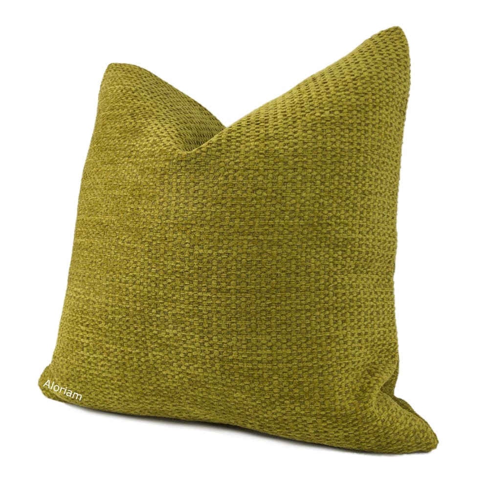 McKenna Chartreuse Chenille Texture Pillow Cover - Soft Decorative Throw Pillow Case for Sofa, Bed & Couch (Fabric by the Yard Option Available) - Perfect for Living Room, Bedroom & Home Decor
