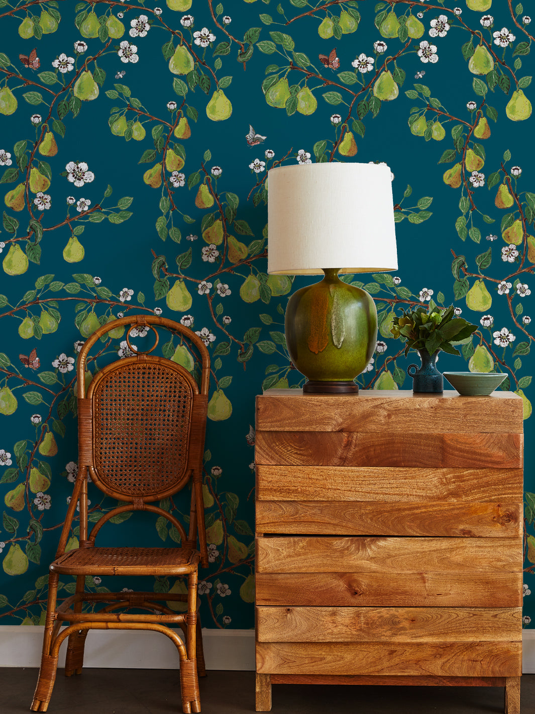 Giardino di Pere Peacock Wallpaper by Carly Beck - Elegant Home Decor for Living Room, Bedroom & Office