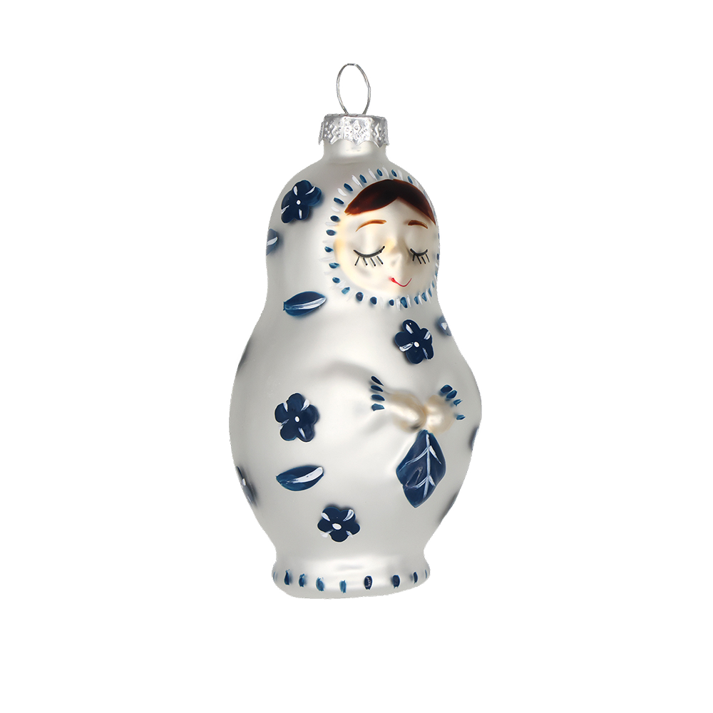 Hand-Painted Russian Nesting Dolls (Matryoshka) - Traditional Wooden Babushka Ornament for Home Decor, Gift, and Christmas Tree Decoration