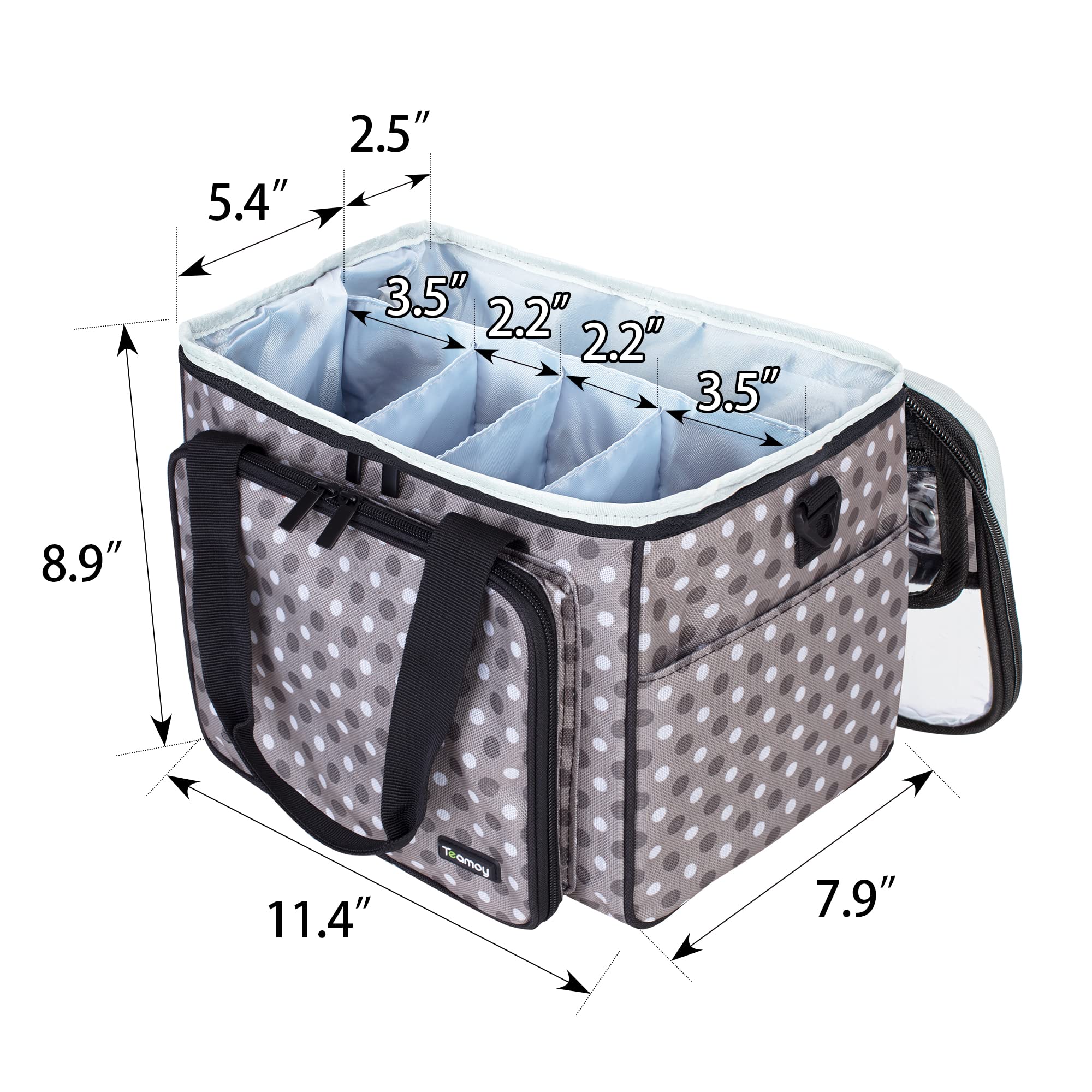Teamoy Knitting Bag - Large Yarn Storage Tote with Inner Dividers for Crochet Projects | High Capacity Organizer for Knitting Needles, Crochet Hooks & Craft Supplies | Perfect for Home Knitting, Travel & Yarn Storage (Accessories Not Included)