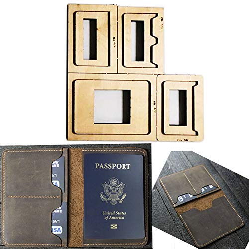 Premium Japanese Steel Blade Die Cutter Set - Leather Craft Template Tool for Passport Wallets & Card Holders - Perfect Gift for Men - DIY Punch Hand Tool with Precision Cut Knife Mold (No Stitch Hole) - Ideal for Leatherworking, Crafting, and Personalized Gift Making
