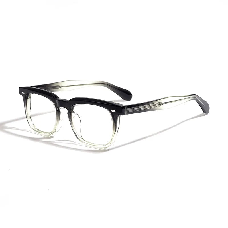 Stylish Black Acetate Square Eyeglasses for Men & Women - Unisex Full Rim Frame 45005 - Perfect for Reading, Work, and Everyday Fashion