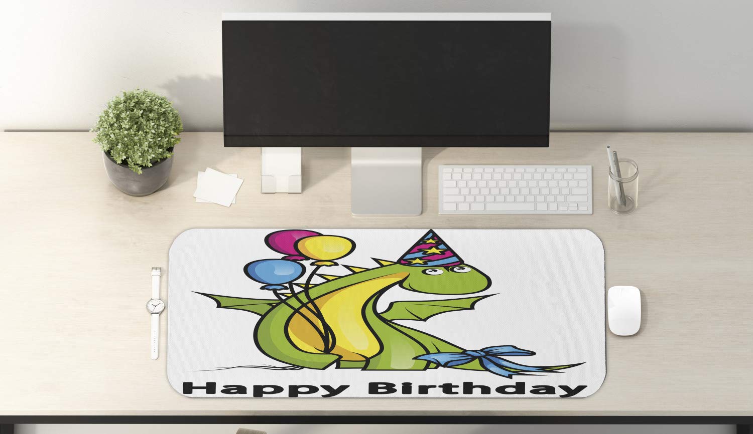 Ambesonne Dinosaur Themed Non-Slip Gaming Mouse Pad - Large 31