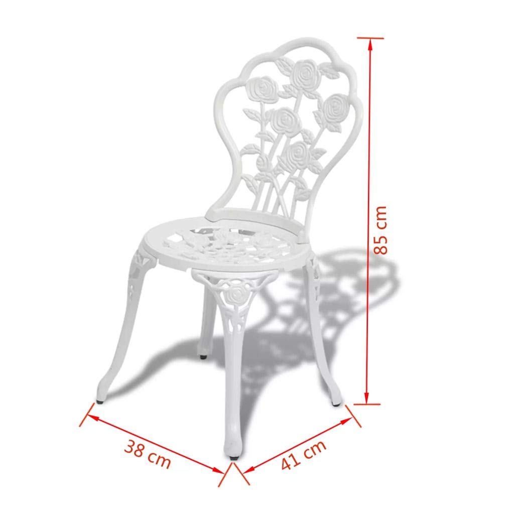 3-Piece Cast Aluminum Bistro Set - Antique Design Outdoor Patio Table with 2 Chairs - Weather-Resistant Garden, Balcony & Backyard Dining Furniture for Relaxing & Entertaining
