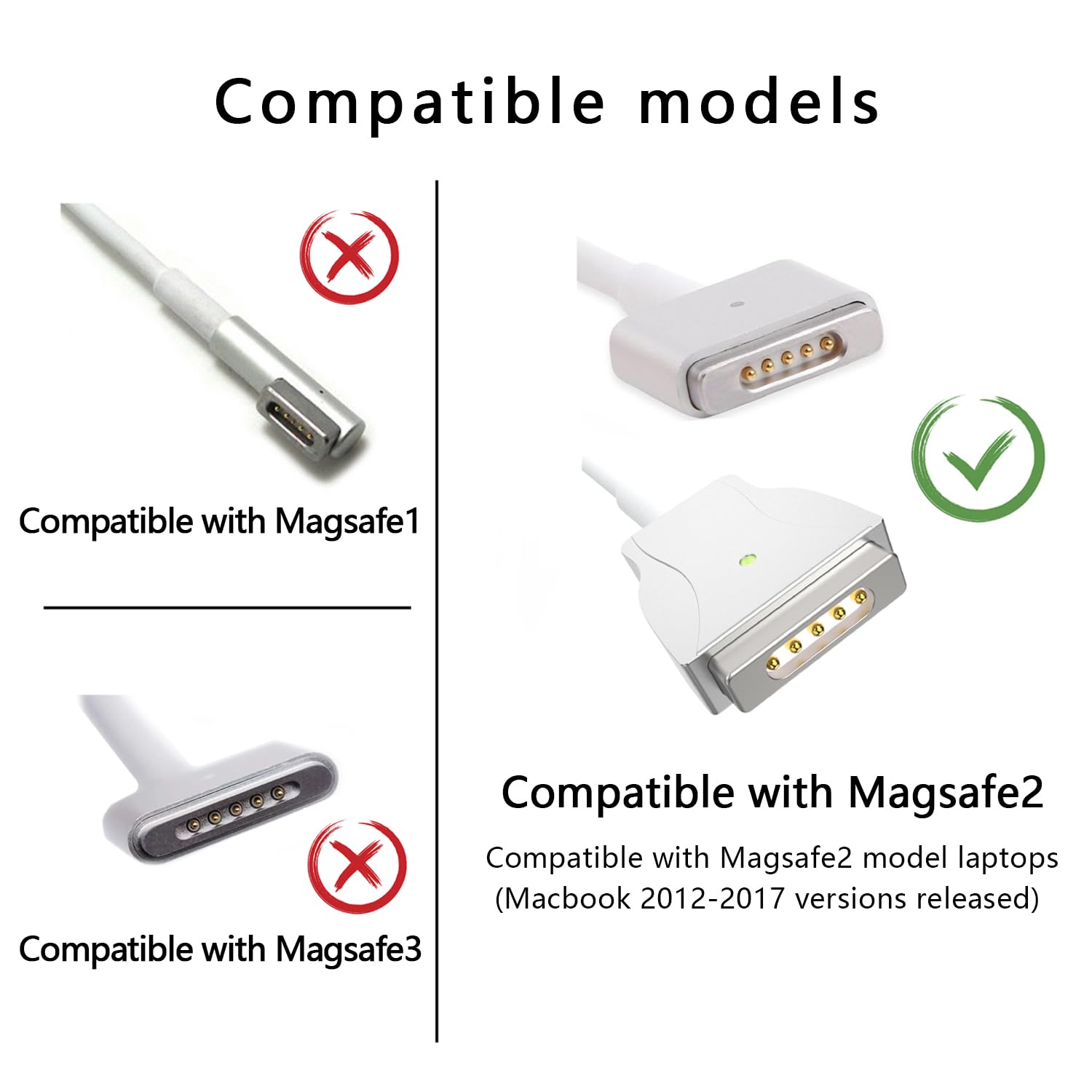 USB C to Magnetic 2 Charging Cable 1.8m White - Compatible with MacBook Air 2012-2017 & MacBook Pro 2012-2025 - Fast Charging & Data Sync - Perfect for Home, Office & Travel Use