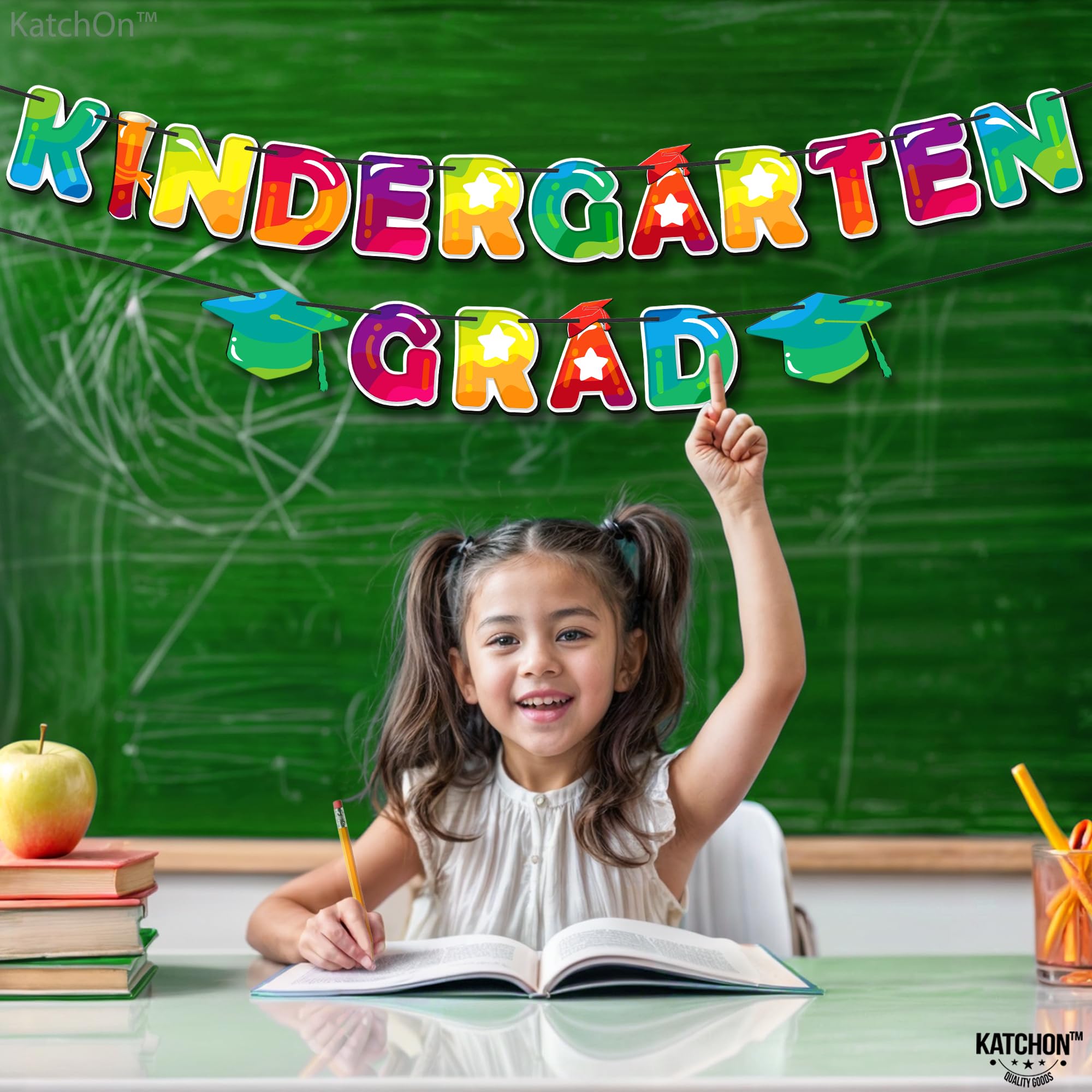 KatchOn 10ft Glitter Kindergarten Graduation Banner - Large Graduation Sign for Classroom Decor, Party Backdrop, Photo Booth & School Celebrations