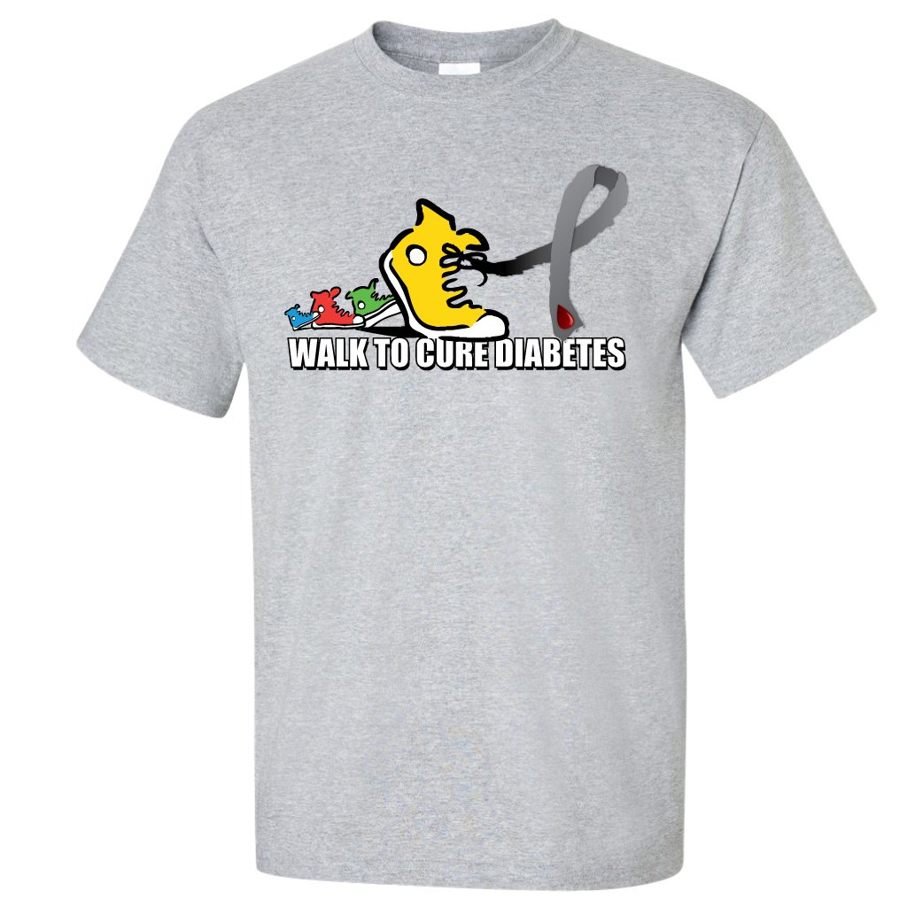 VictoryStore Apparel - Comfortable Diabetes Awareness Walking Shoes & Ribbon T-Shirt Set for Men and Women | Supportive Footwear & Awareness Tee for Daily Walks, Fundraising Events & Health Campaigns
