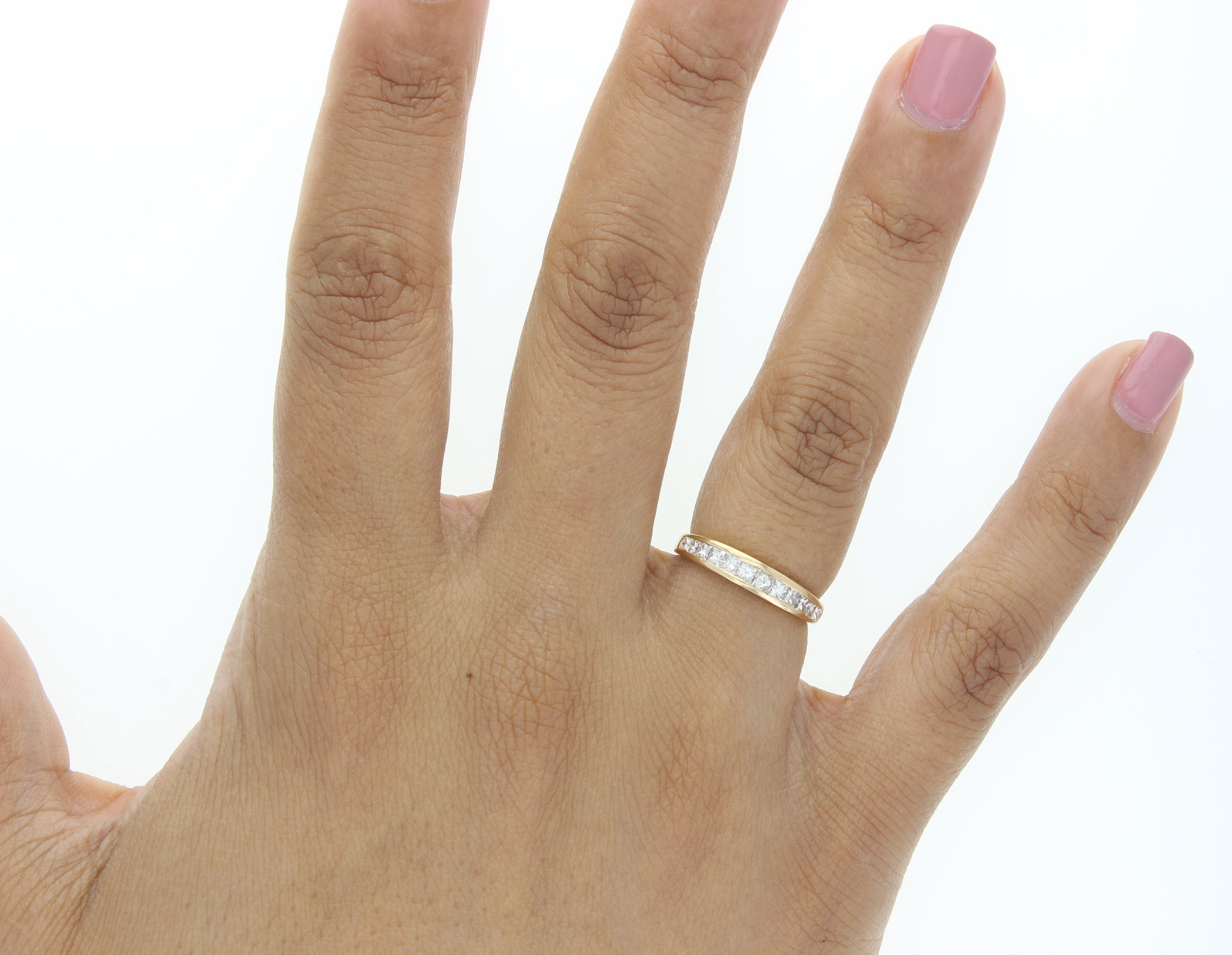 0.50cttw Princess Cut Channel Set Diamond Ring in 14k Yellow Gold - Elegant Engagement, Wedding, or Anniversary Jewelry Gift