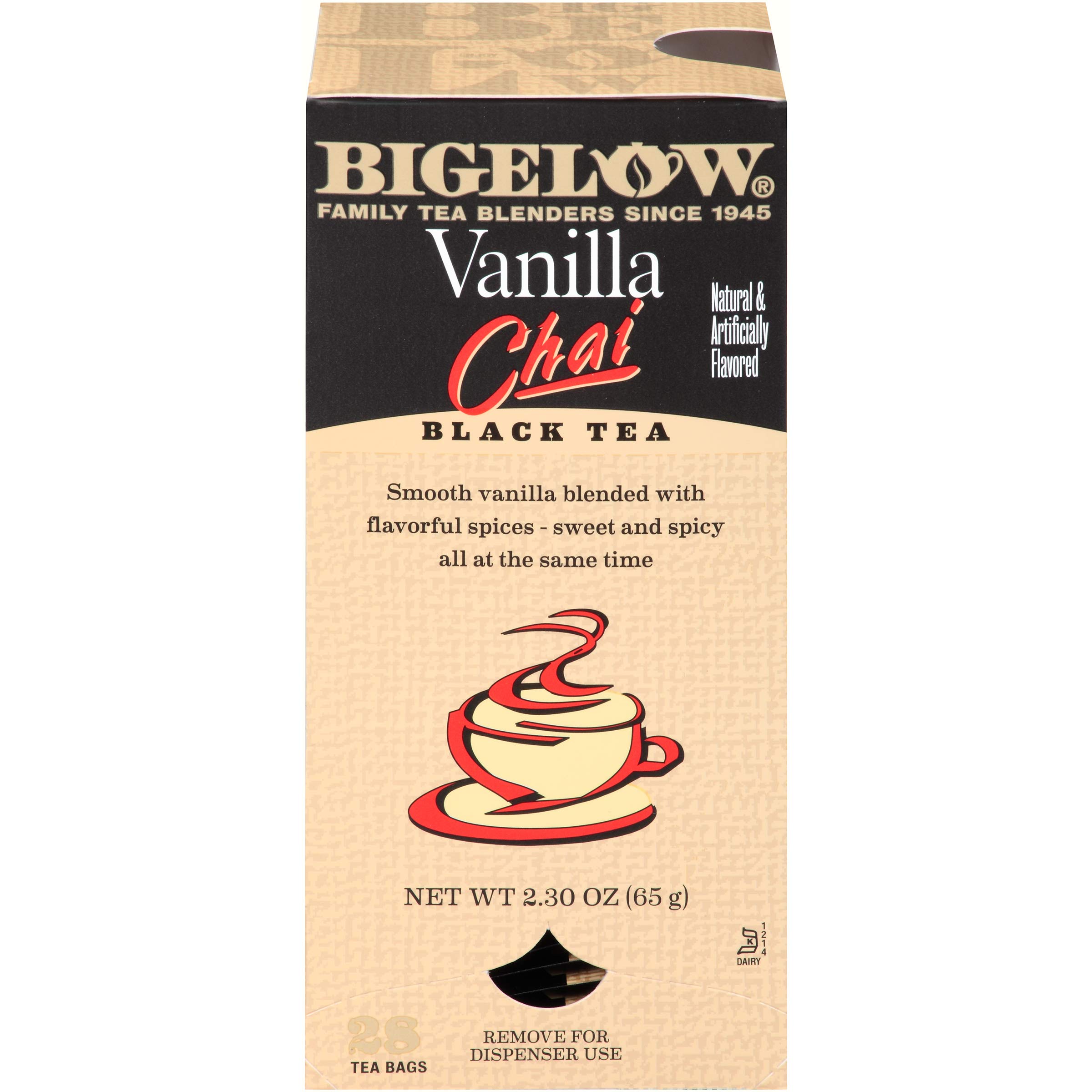 Bigelow Vanilla Chai Black Tea Bags - 28 Count Box (Pack of 1) | Spiced Vanilla Flavor | Antioxidant Rich | Perfect for Relaxation, Afternoon Tea & Gifts