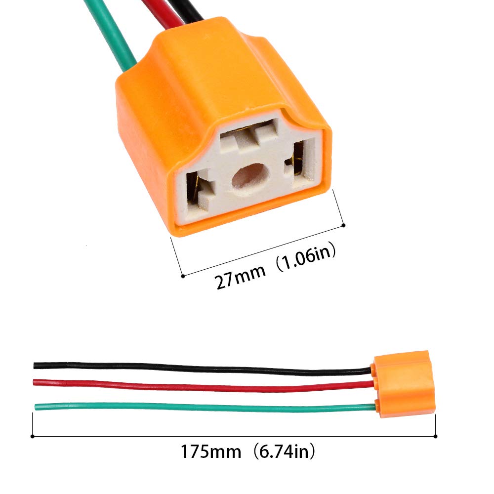H4 HB2 9003 Pigtail Socket Wire Harness Connector - 2 Pack for Car, Truck, Boat & Marine Headlight & Fog Light Retrofit - Easy Installation & Durable Connection for Off-Road, Night Driving & Vehicle Upgrades