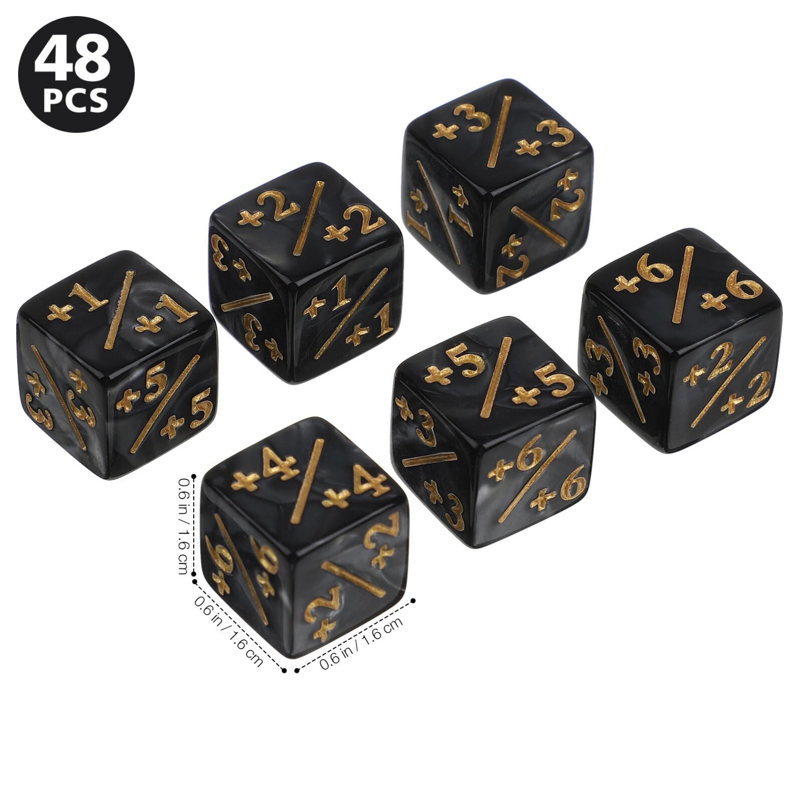 48Pcs MTG Dice Counters - D6 Cube Loyalty Tokens for Magic The Gathering Card Game Accessories | Perfect for Game Nights, Tournaments & Collectors