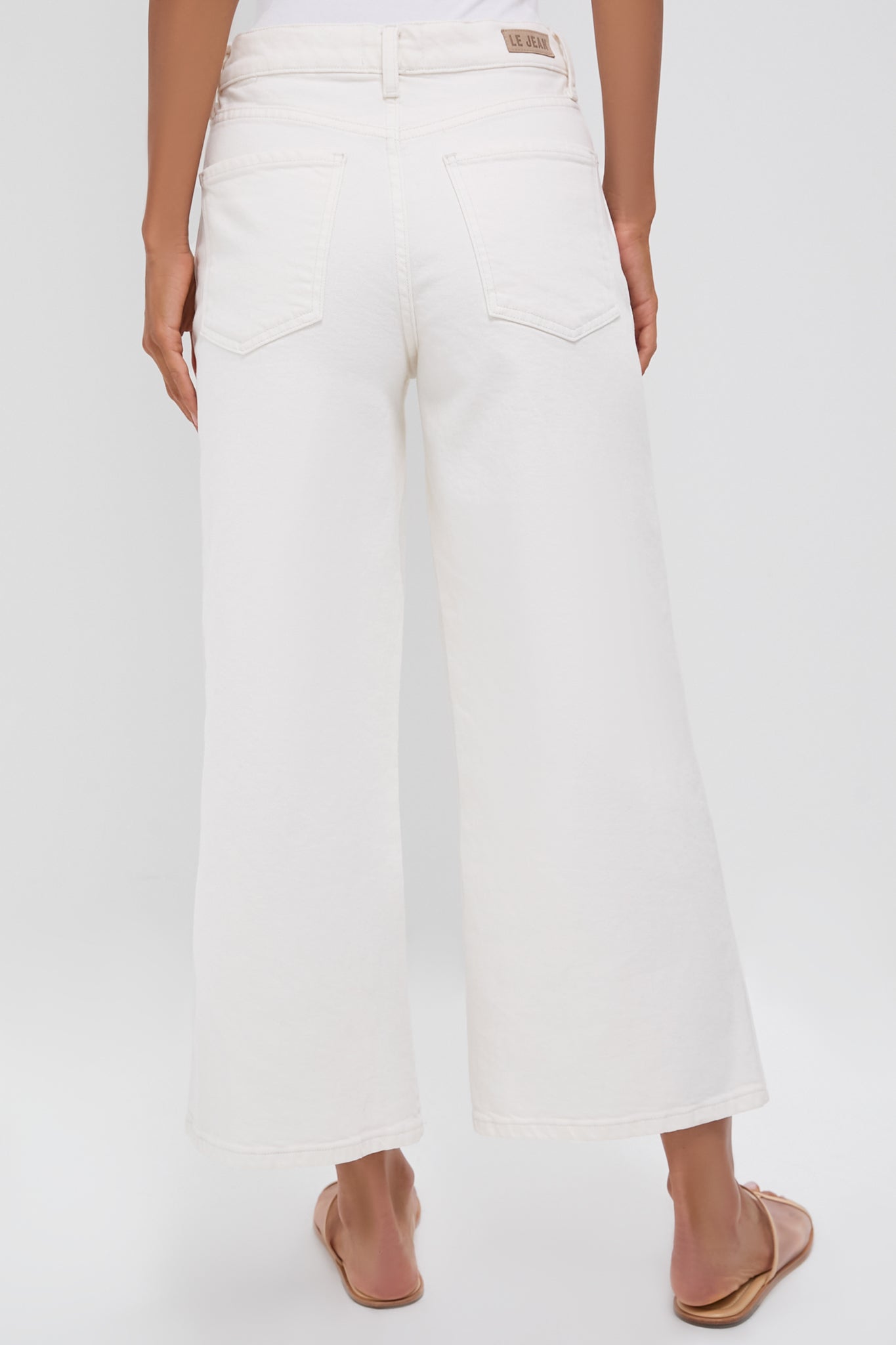 Bone Juliette Wide Leg Ankle Pants for Women - Comfortable High Waist Trousers for Work, Office & Casual Wear